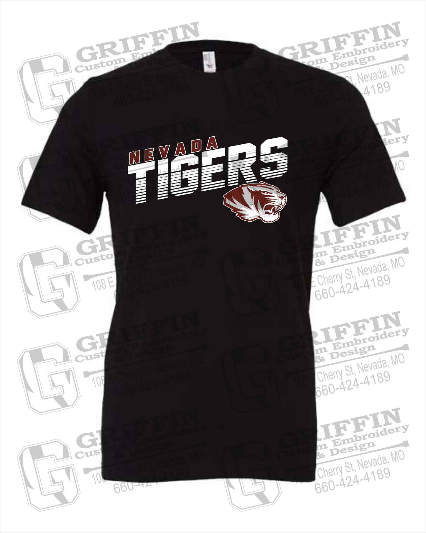 Nevada Tigers 19-A 100% Cotton Short Sleeve T-Shirt