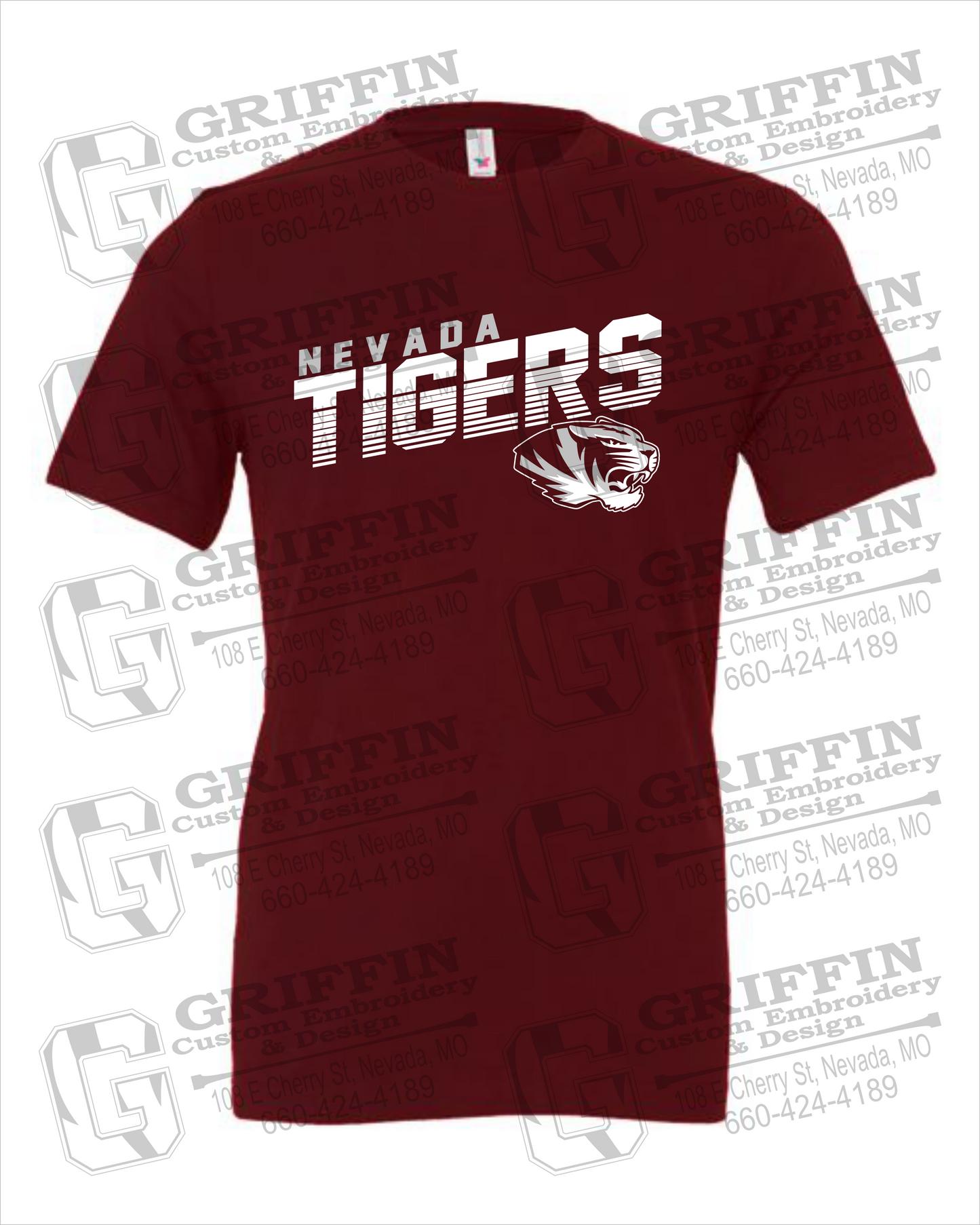 Nevada Tigers 19-A 100% Cotton Short Sleeve T-Shirt