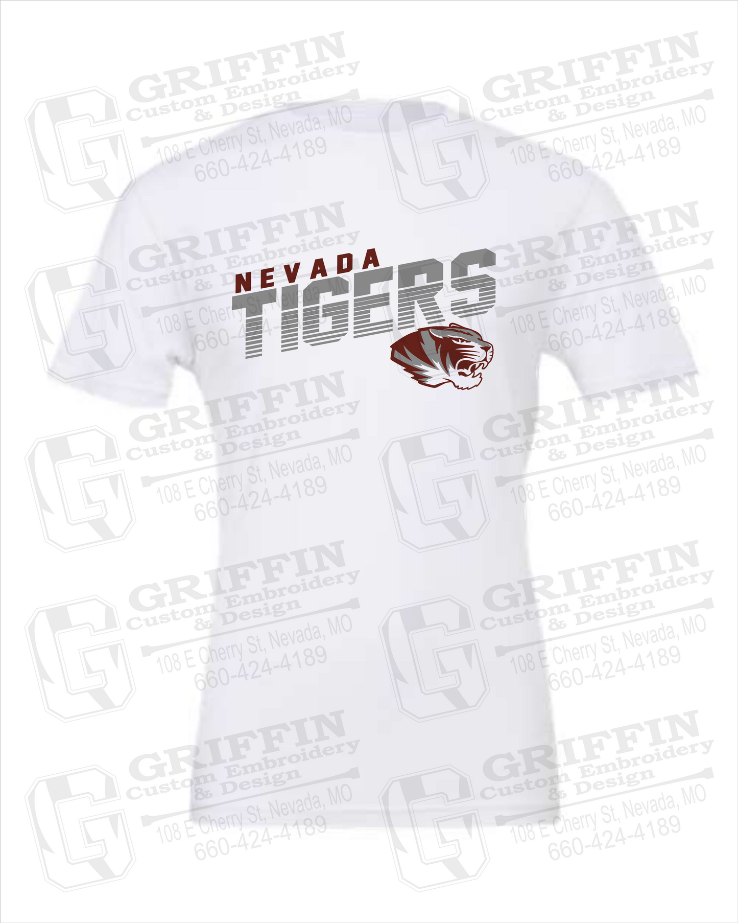 Nevada Tigers 19-A 100% Cotton Short Sleeve T-Shirt