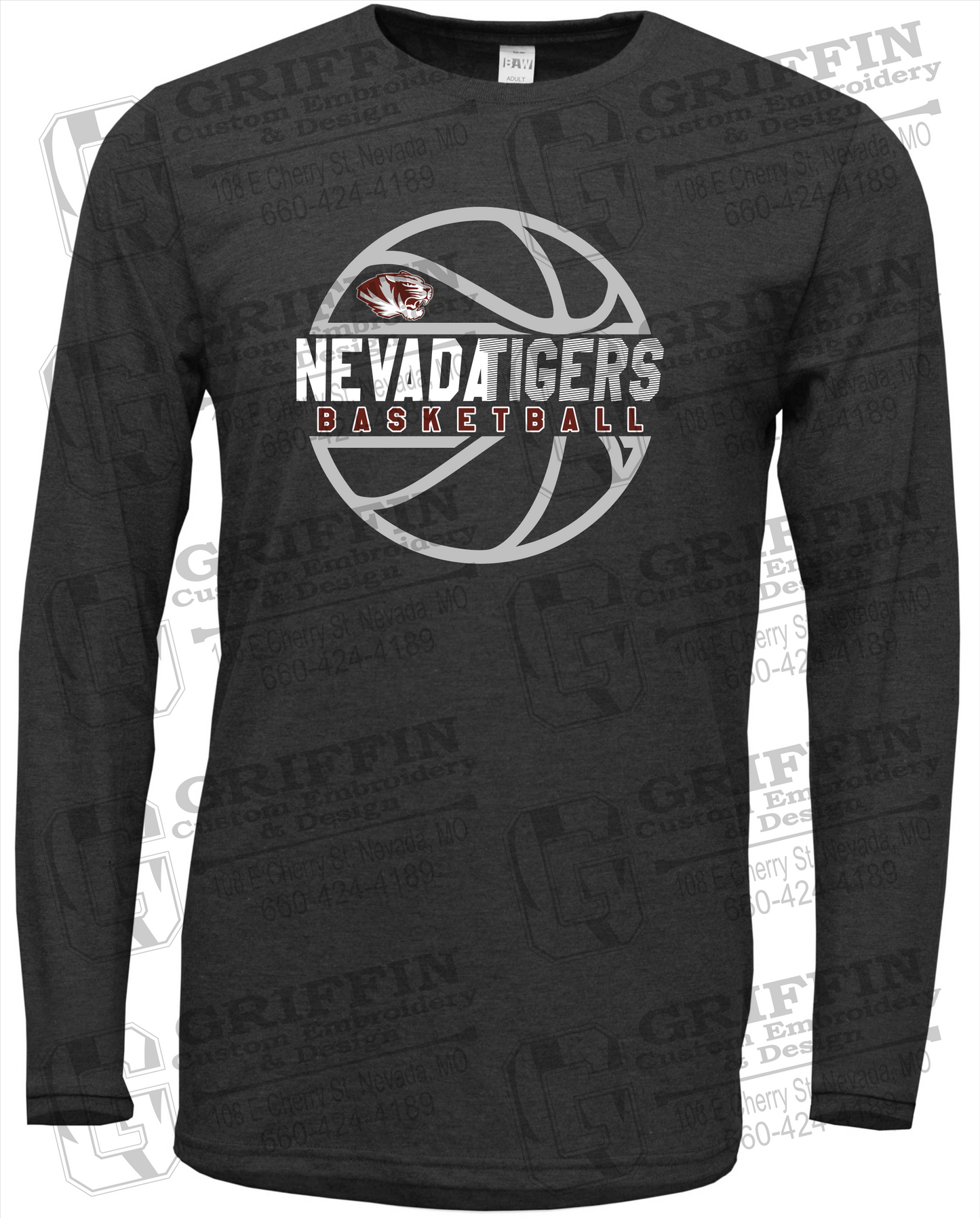 Soft-Tek Long Sleeve T-Shirt - Basketball - Nevada Tigers 19-V