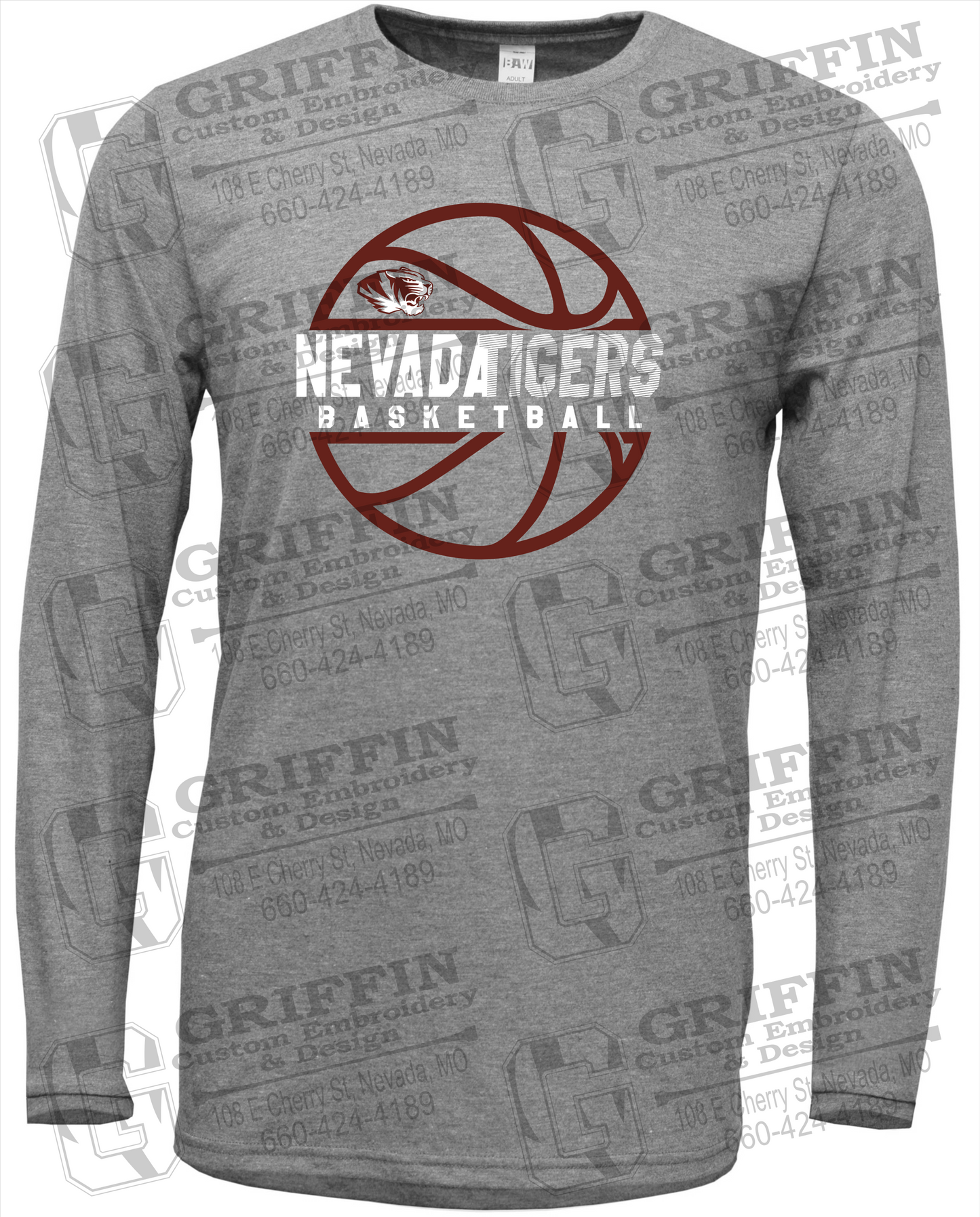 Soft-Tek Long Sleeve T-Shirt - Basketball - Nevada Tigers 19-V