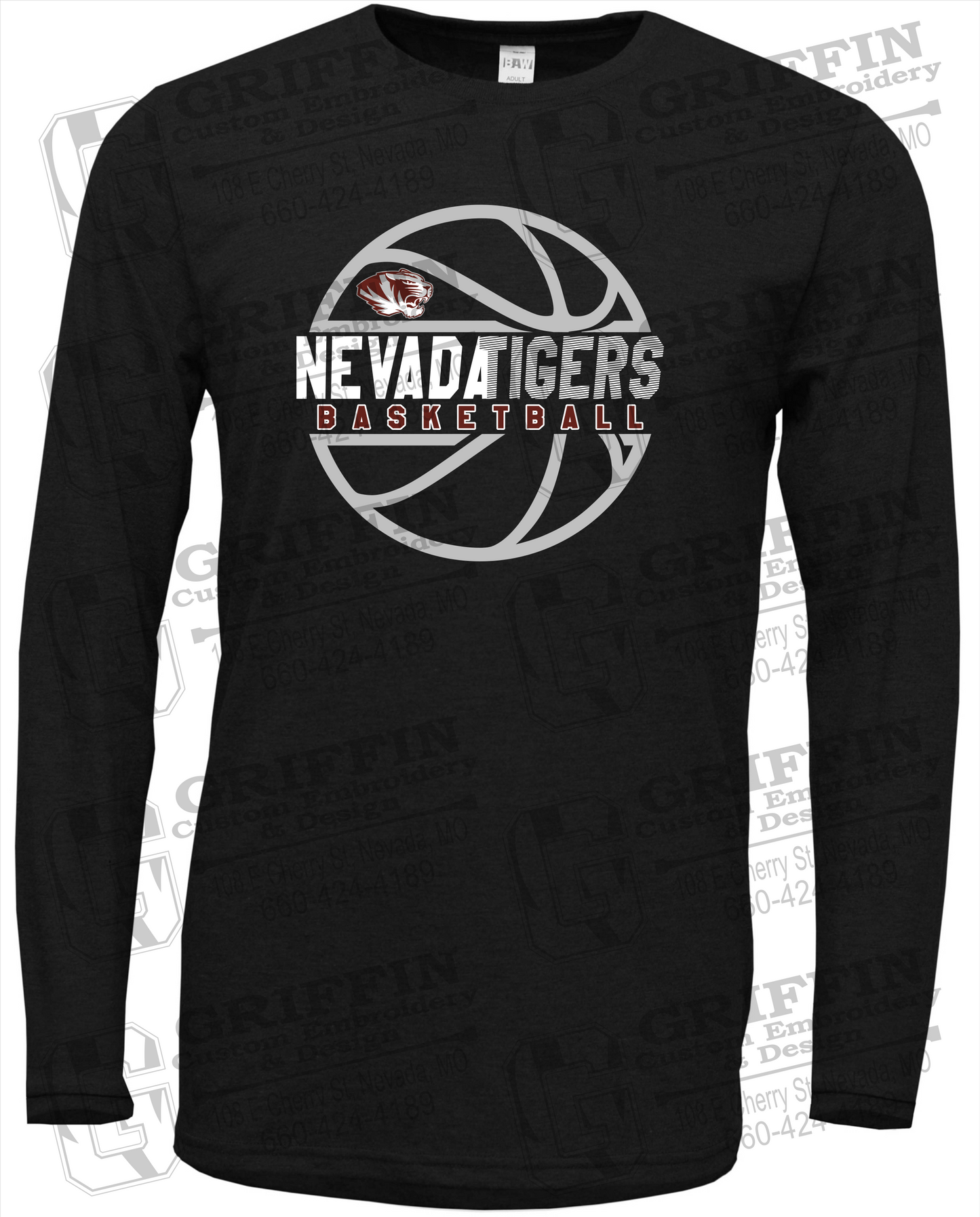 Soft-Tek Long Sleeve T-Shirt - Basketball - Nevada Tigers 19-V
