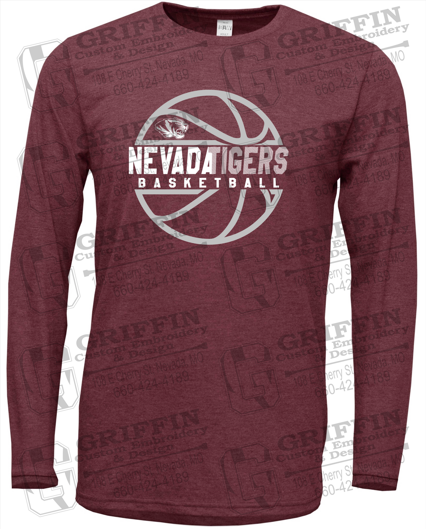 Soft-Tek Long Sleeve T-Shirt - Basketball - Nevada Tigers 19-V