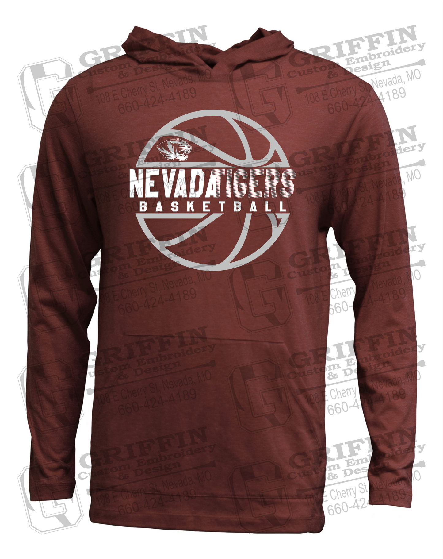 Nevada Tigers 19-V T-Shirt Hoodie - Basketball