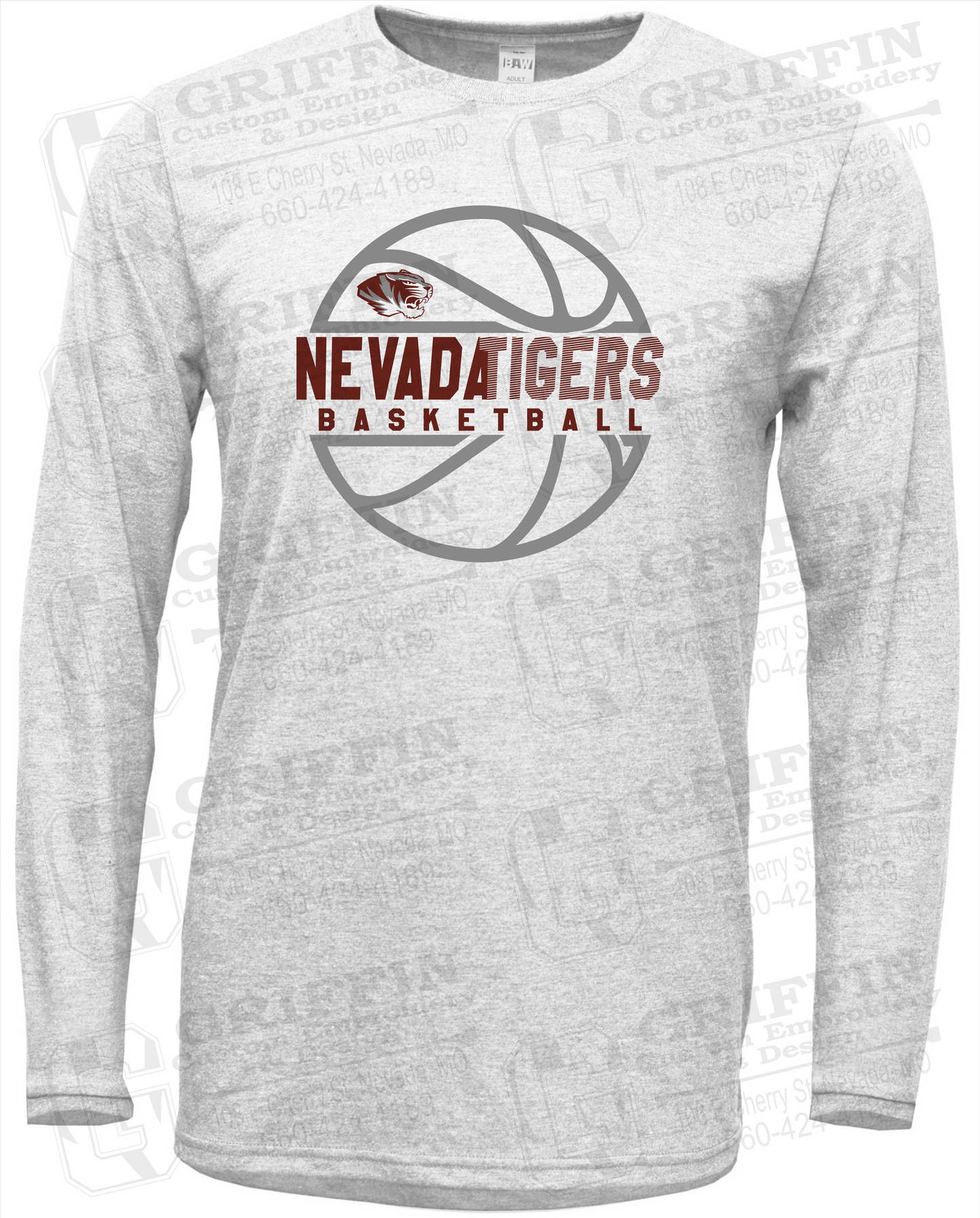Soft-Tek Long Sleeve T-Shirt - Basketball - Nevada Tigers 19-V