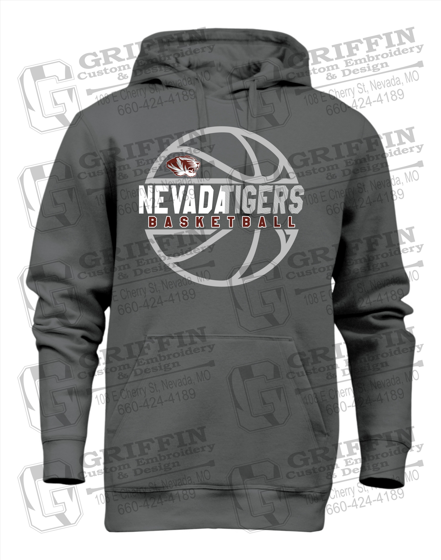 Heavyweight Fleece Hoodie - Basketball - Nevada Tigers 19-V