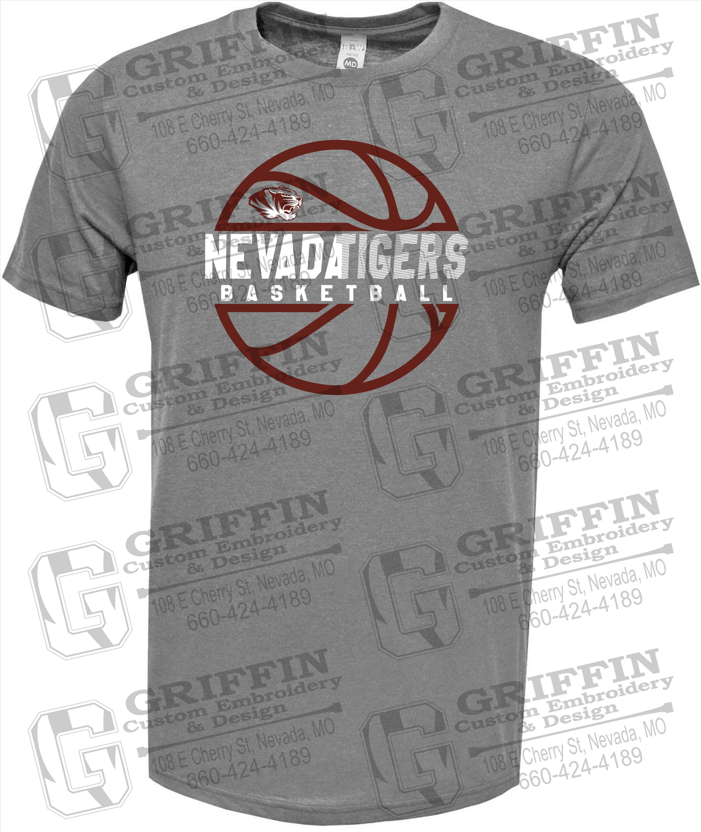 Soft-Tek Short Sleeve T-Shirt - Basketball - Nevada Tigers 19-V