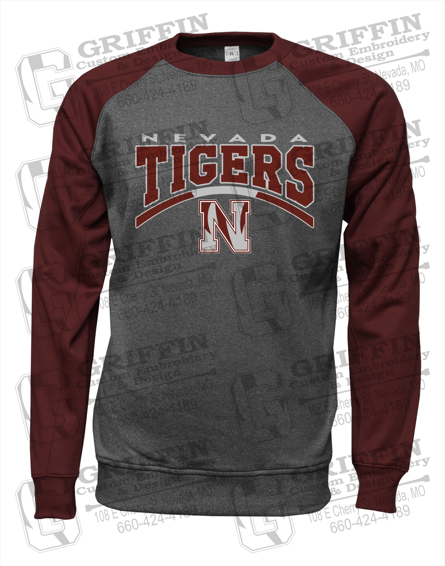 Nevada Tigers 20-Q Raglan Sweatshirt