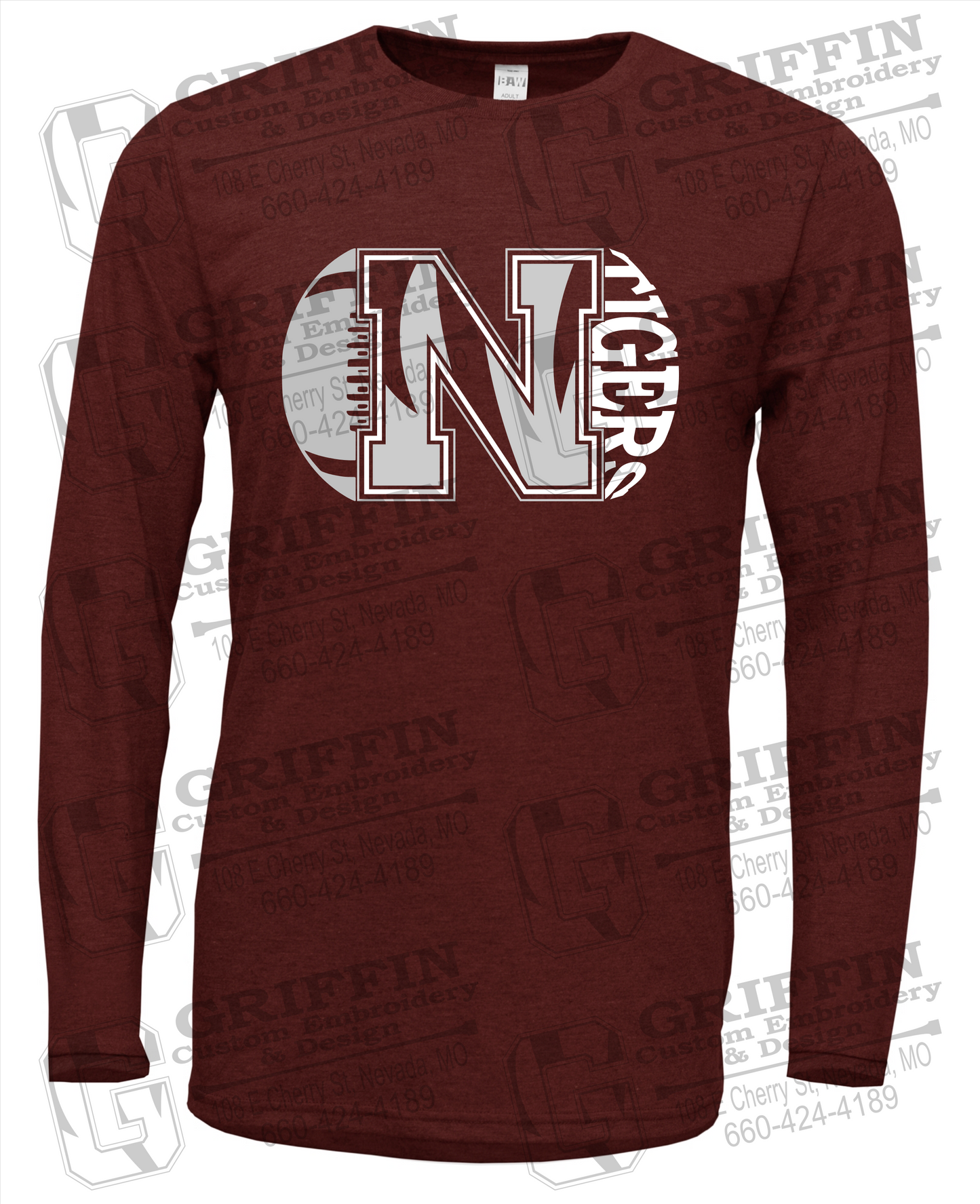 Soft-Tek Long Sleeve T-Shirt - Football - Nevada Tigers 20-S