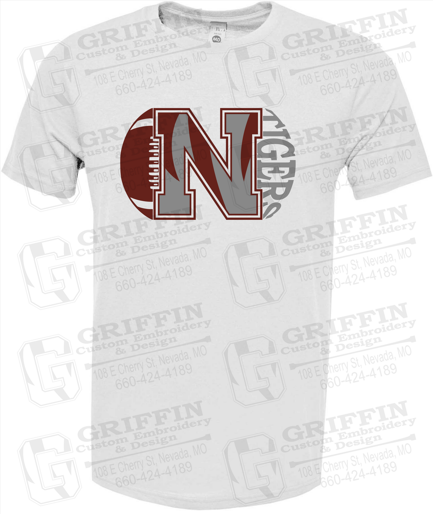 Soft-Tek Short Sleeve T-Shirt - Football - Nevada Tigers 20-S