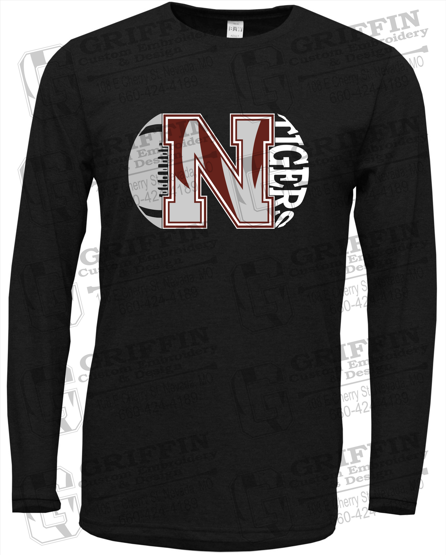 Soft-Tek Long Sleeve T-Shirt - Football - Nevada Tigers 20-S