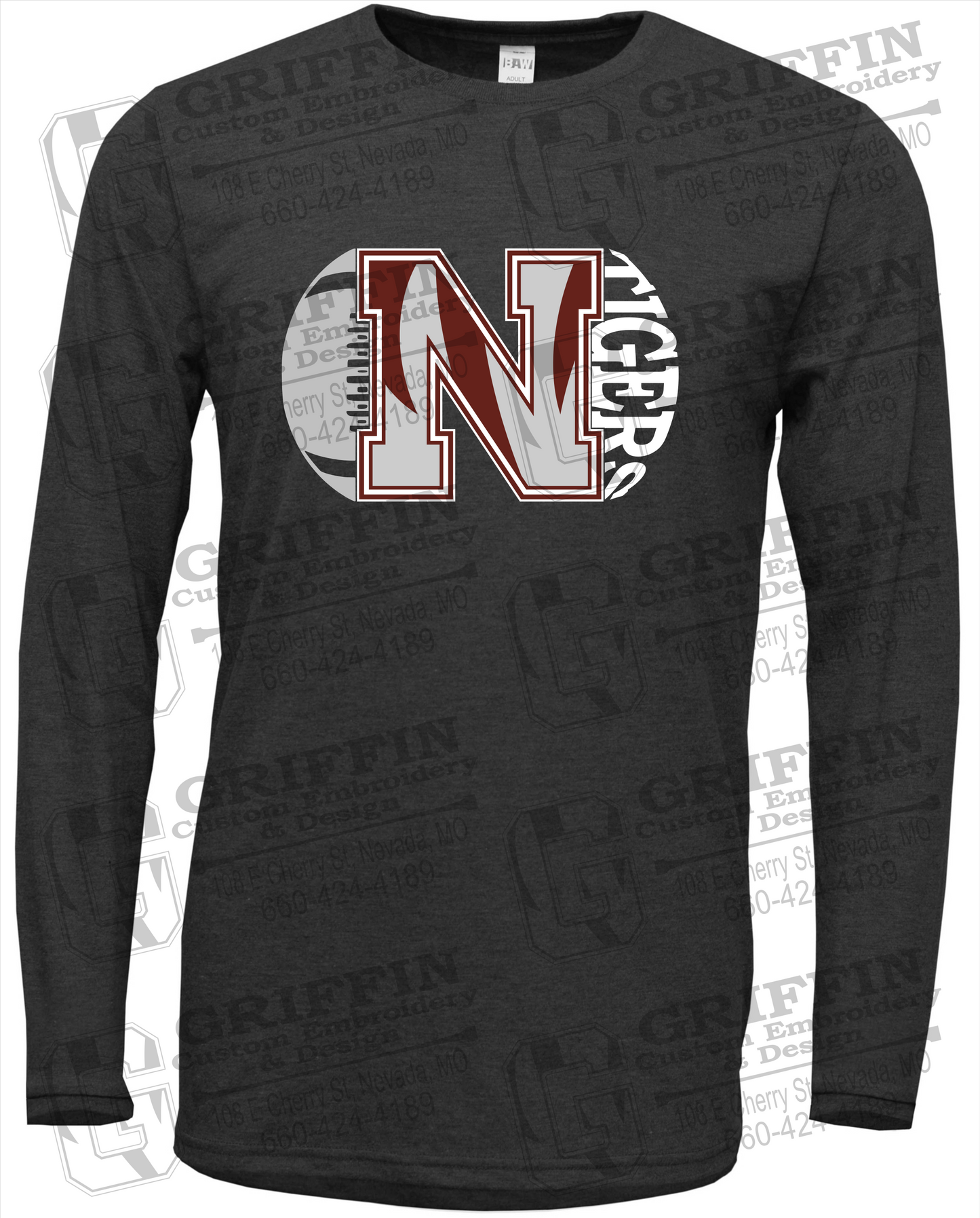 Soft-Tek Long Sleeve T-Shirt - Football - Nevada Tigers 20-S