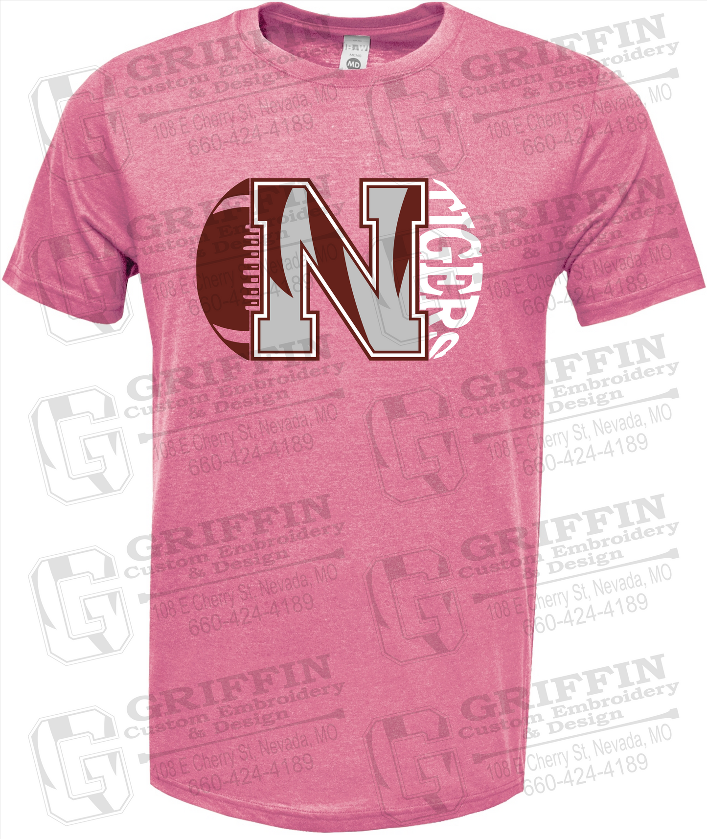 Soft-Tek Short Sleeve T-Shirt - Football - Nevada Tigers 20-S