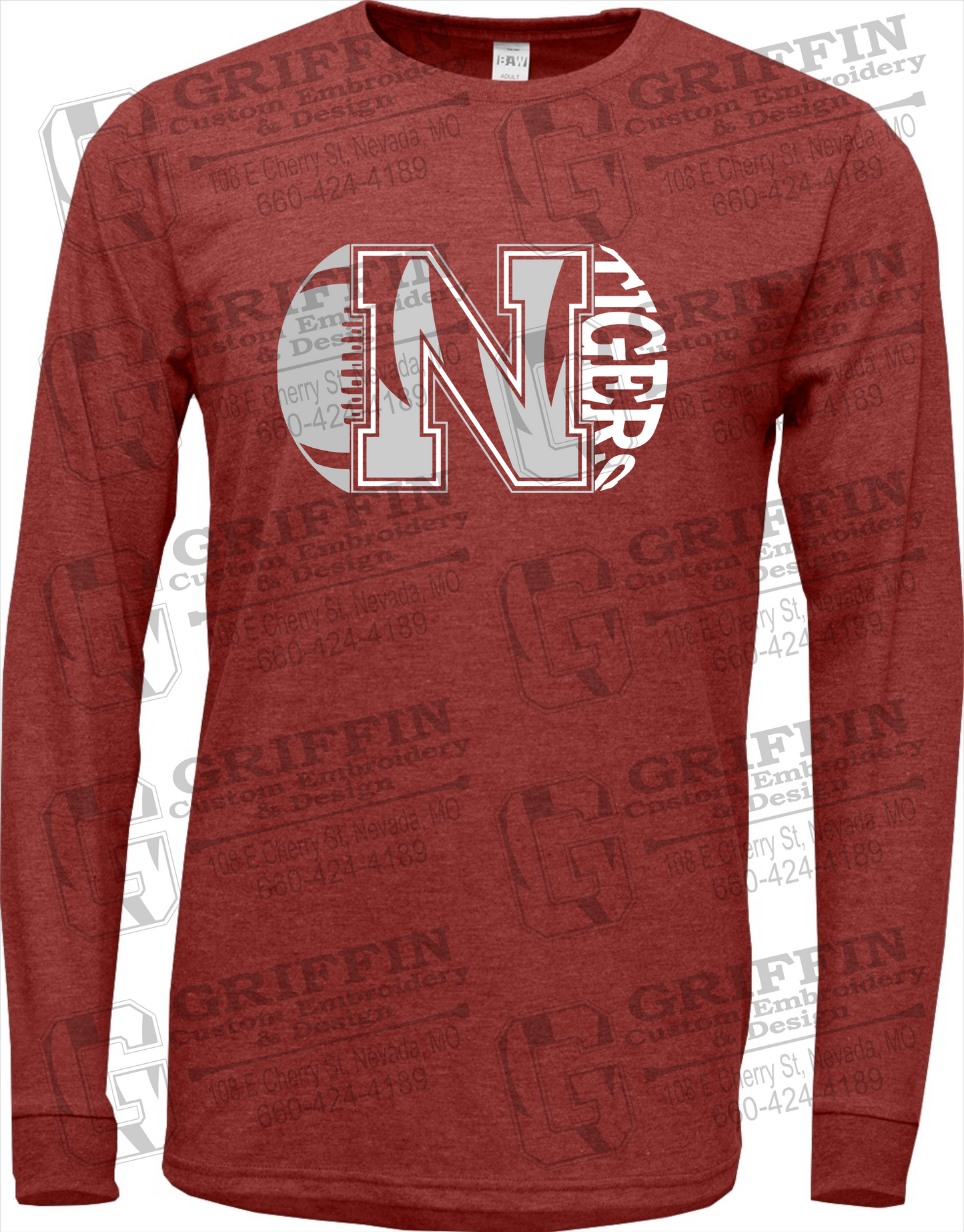 Soft-Tek Long Sleeve T-Shirt - Football - Nevada Tigers 20-S
