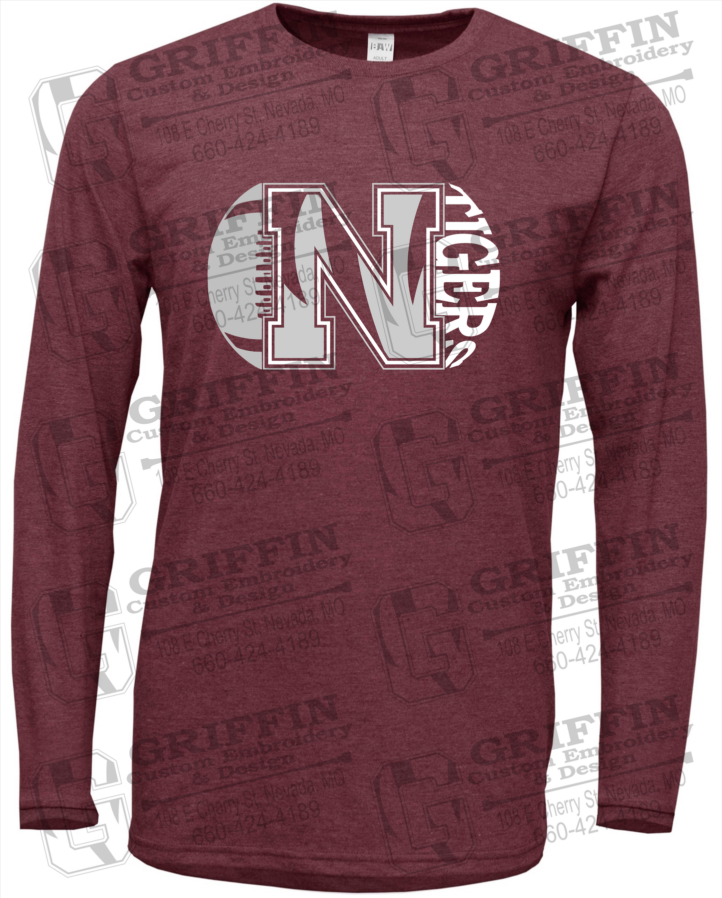 Soft-Tek Long Sleeve T-Shirt - Football - Nevada Tigers 20-S