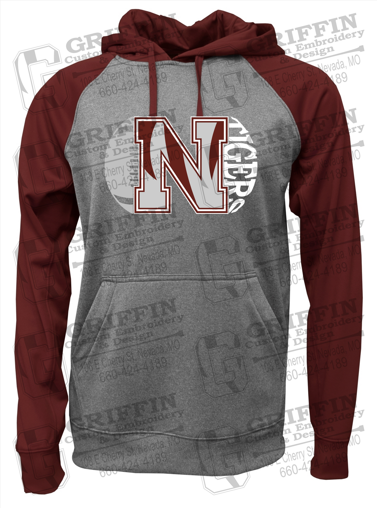 Performance Fleece Raglan Hoodie - Football - Nevada Tigers 20-S