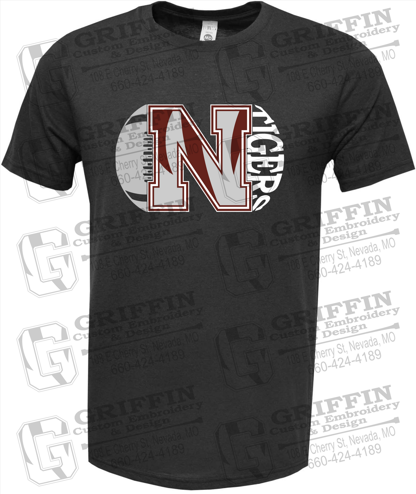 Soft-Tek Short Sleeve T-Shirt - Football - Nevada Tigers 20-S