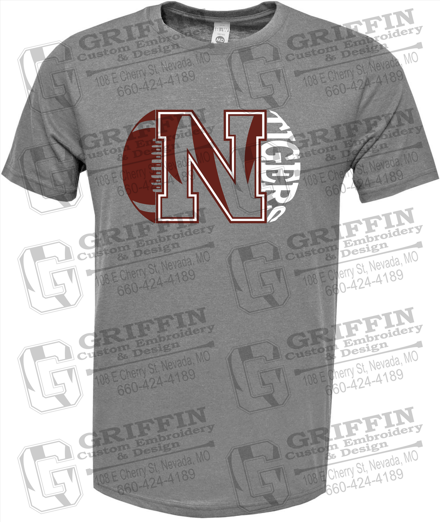 Soft-Tek Short Sleeve T-Shirt - Football - Nevada Tigers 20-S