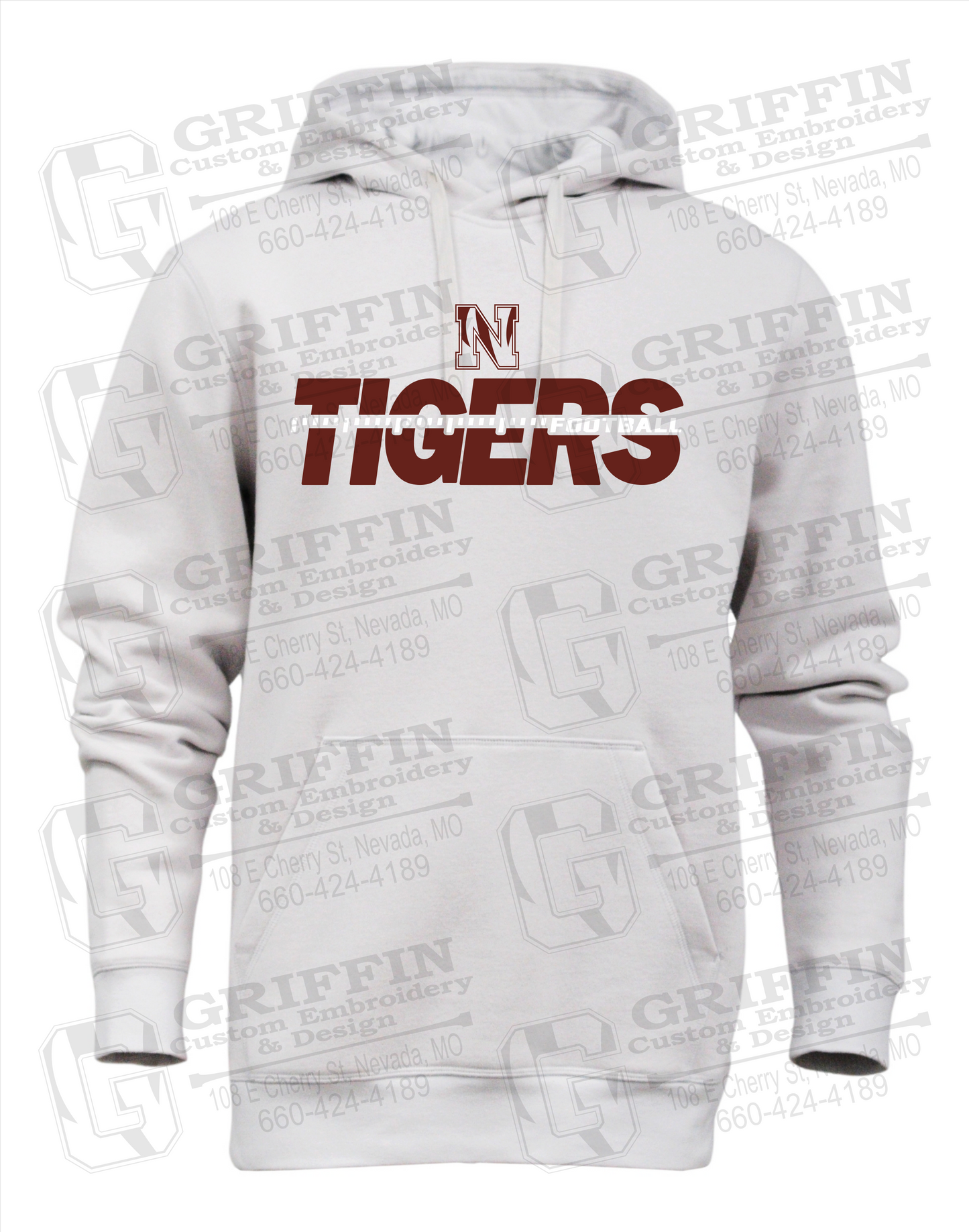 Heavyweight Fleece Hoodie - Football - Nevada Tigers 21-D