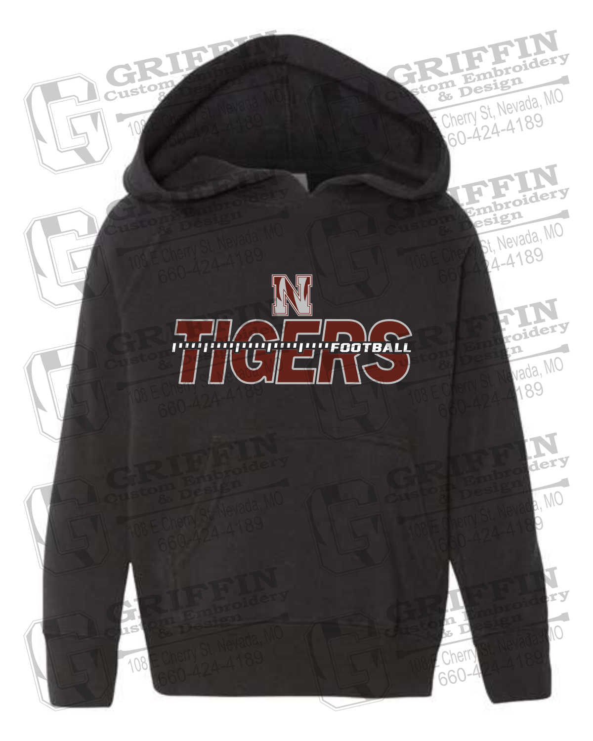 Toddler Hoodie - Football - Nevada Tigers 21-D