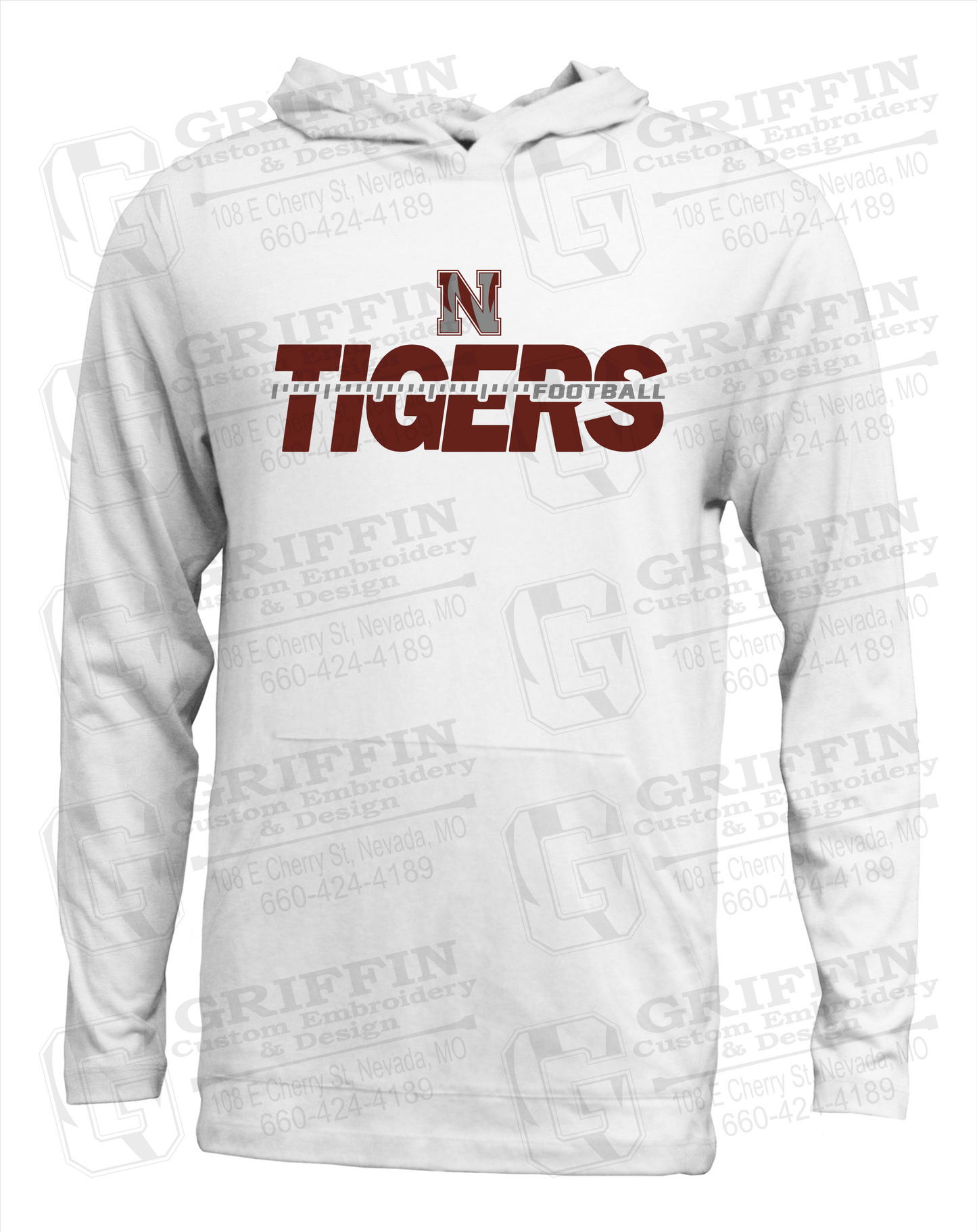 Soft-Tek T-Shirt Hoodie - Football - Nevada Tigers 21-D