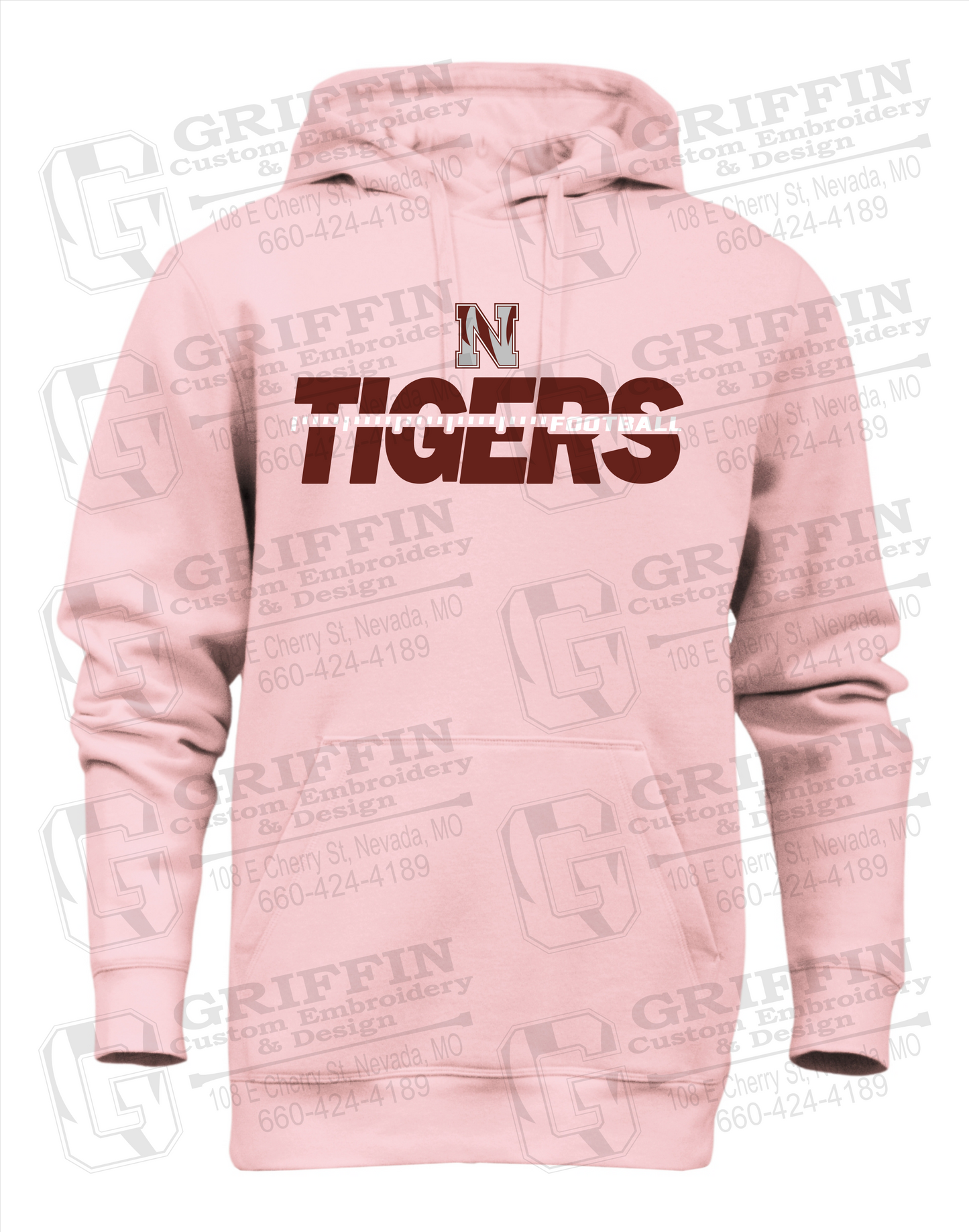 Heavyweight Fleece Hoodie - Football - Nevada Tigers 21-D