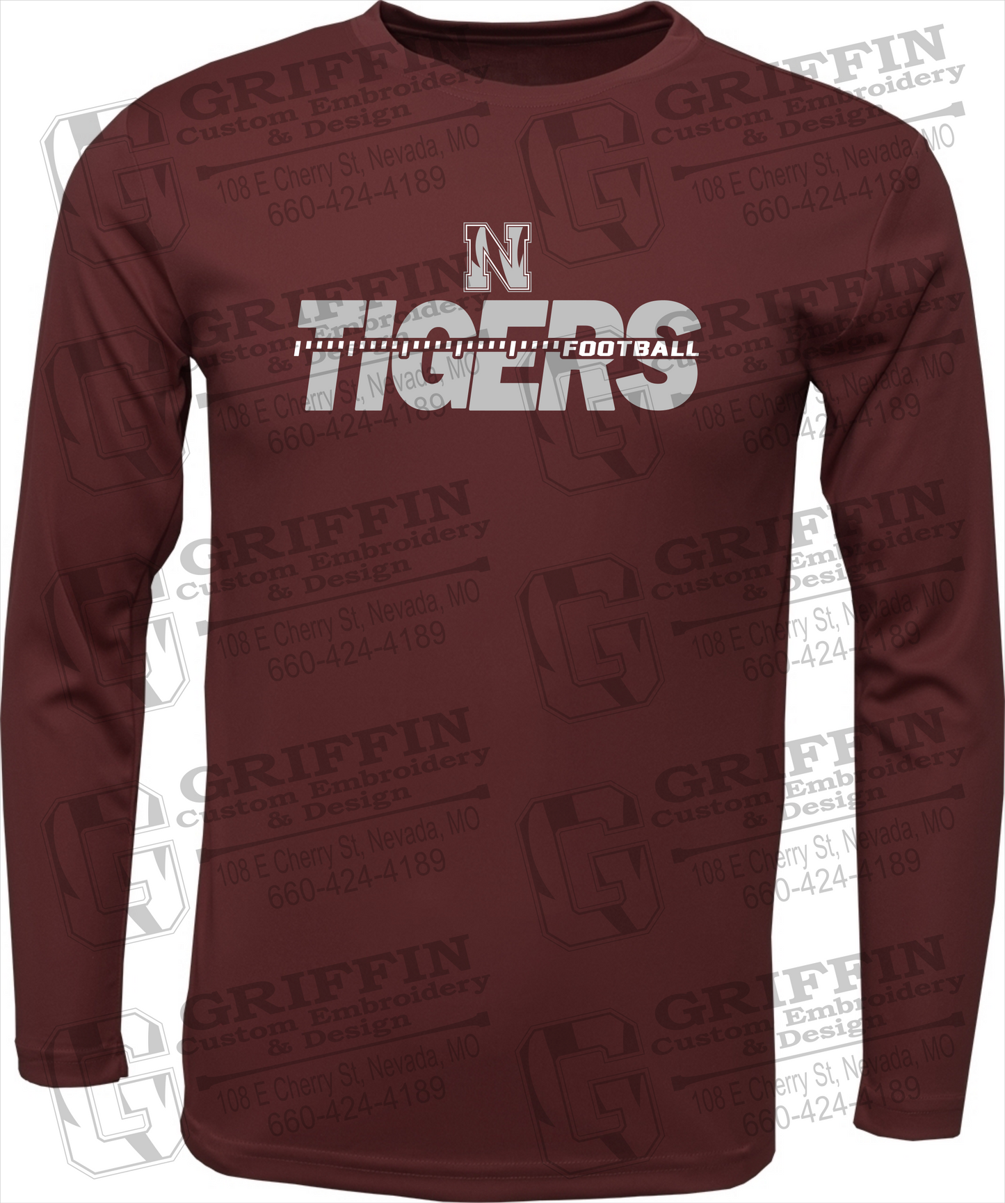 Dry-Fit Long Sleeve T-Shirt - Football - Nevada Tigers 21-D