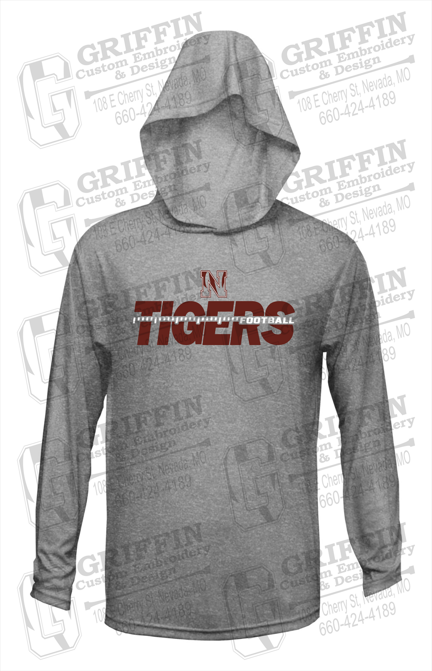 Dry-Fit T-Shirt Hoodie - Football - Nevada Tigers 21-D