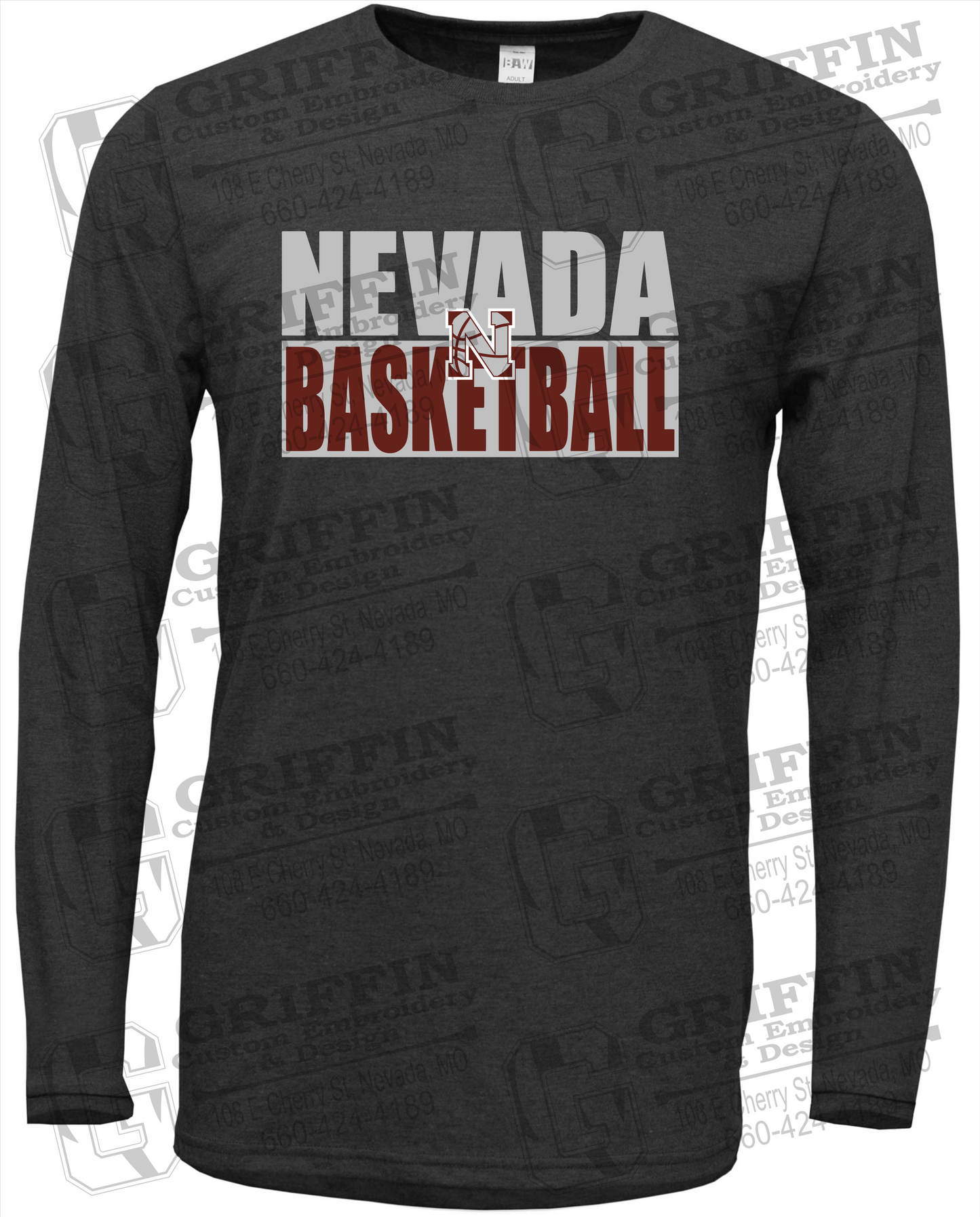 Soft-Tek Long Sleeve T-Shirt - Basketball - Nevada Tigers 21-Q