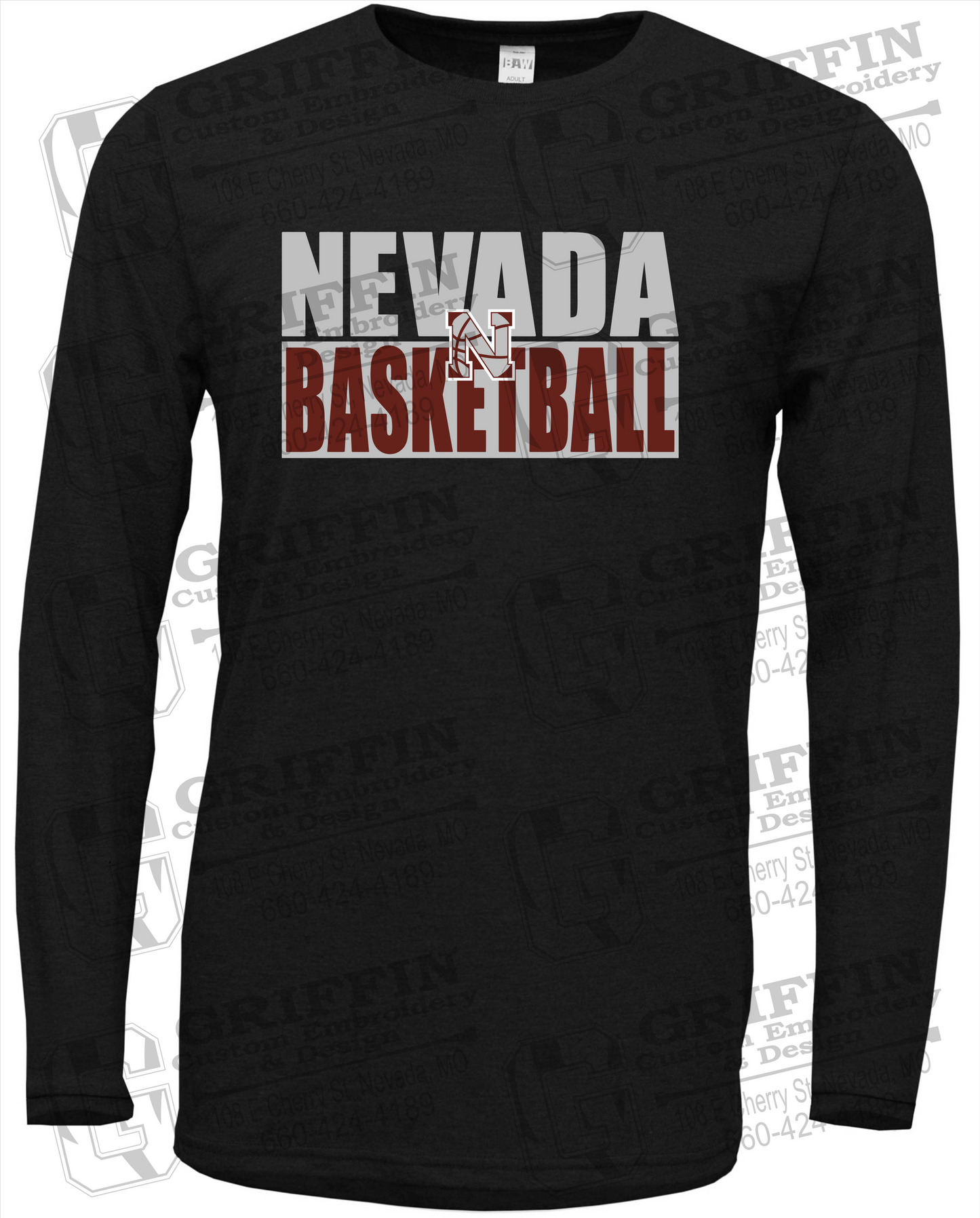 Soft-Tek Long Sleeve T-Shirt - Basketball - Nevada Tigers 21-Q