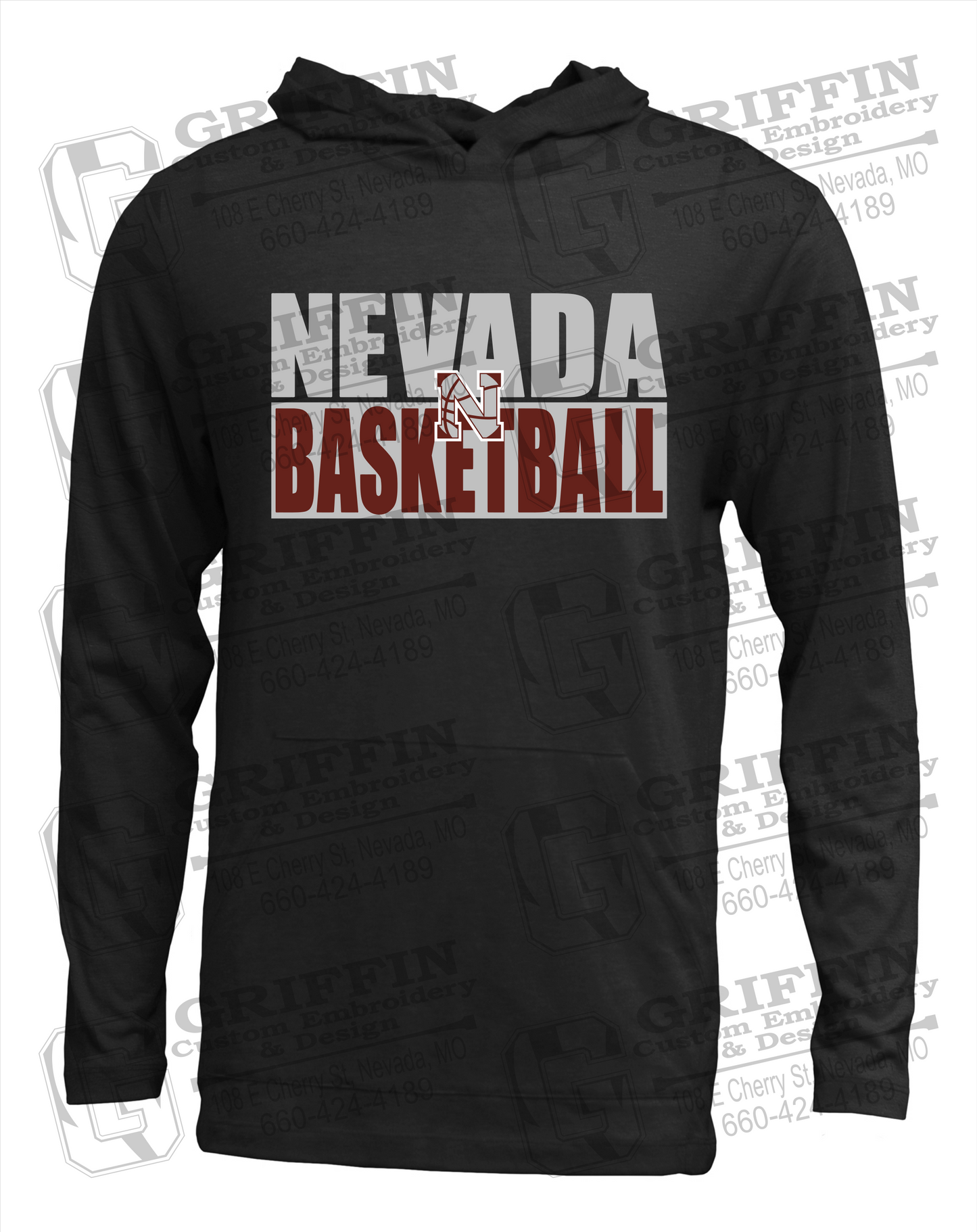Soft-Tek T-Shirt Hoodie - Basketball - Nevada Tigers 21-Q