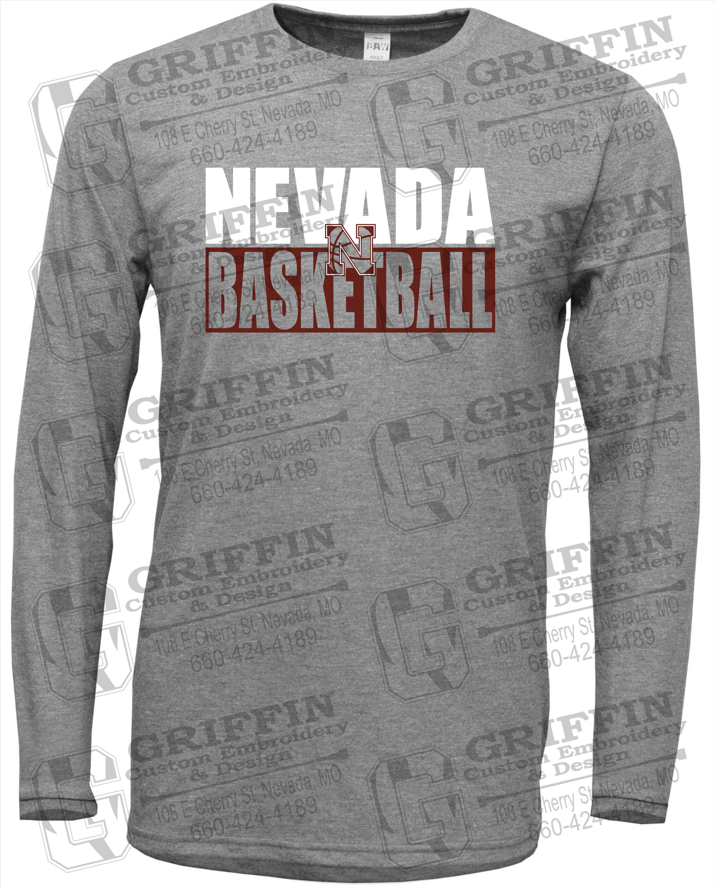 Soft-Tek Long Sleeve T-Shirt - Basketball - Nevada Tigers 21-Q