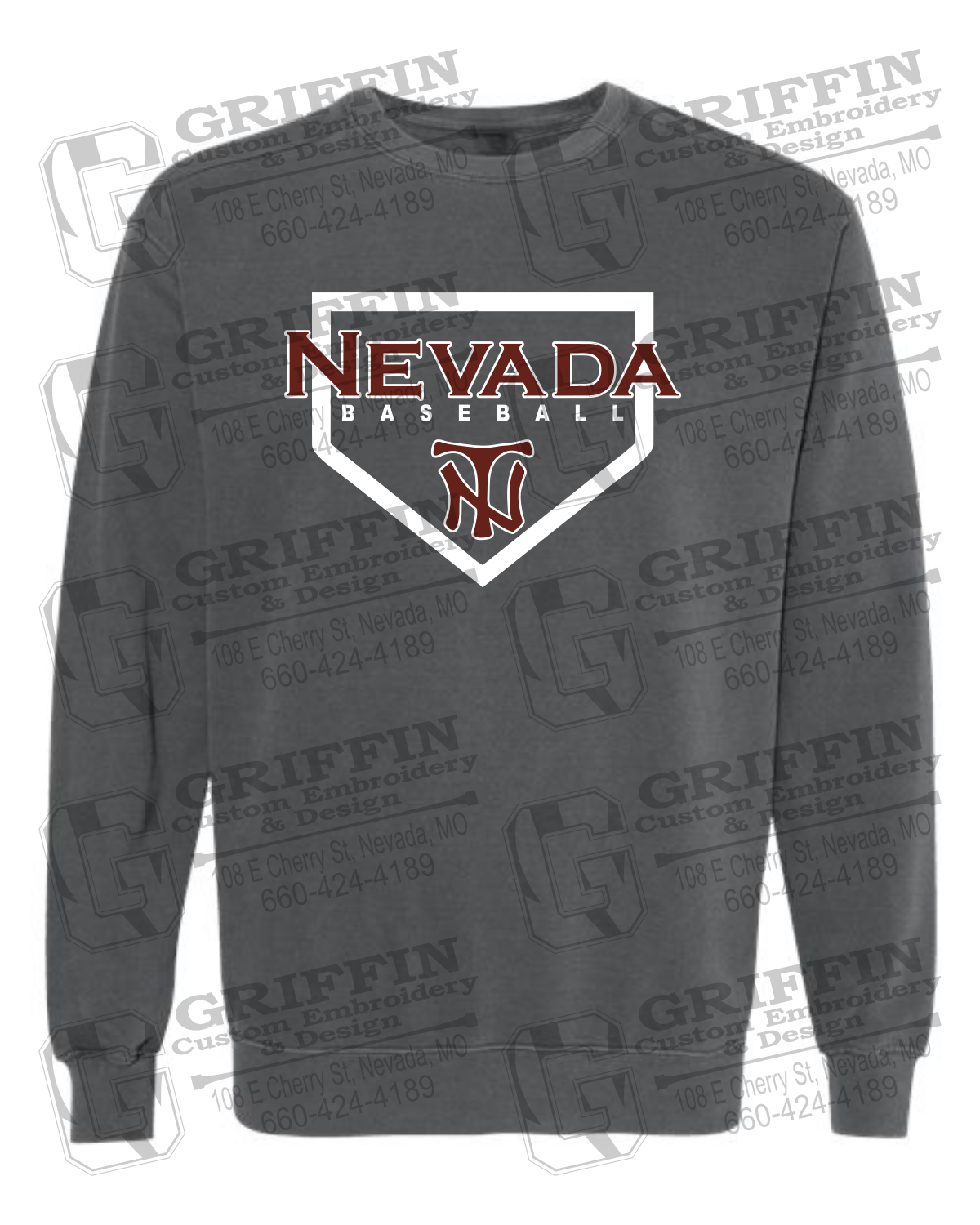 Comfort Colors Crewneck Sweatshirt - Baseball - Nevada Tigers 21-S