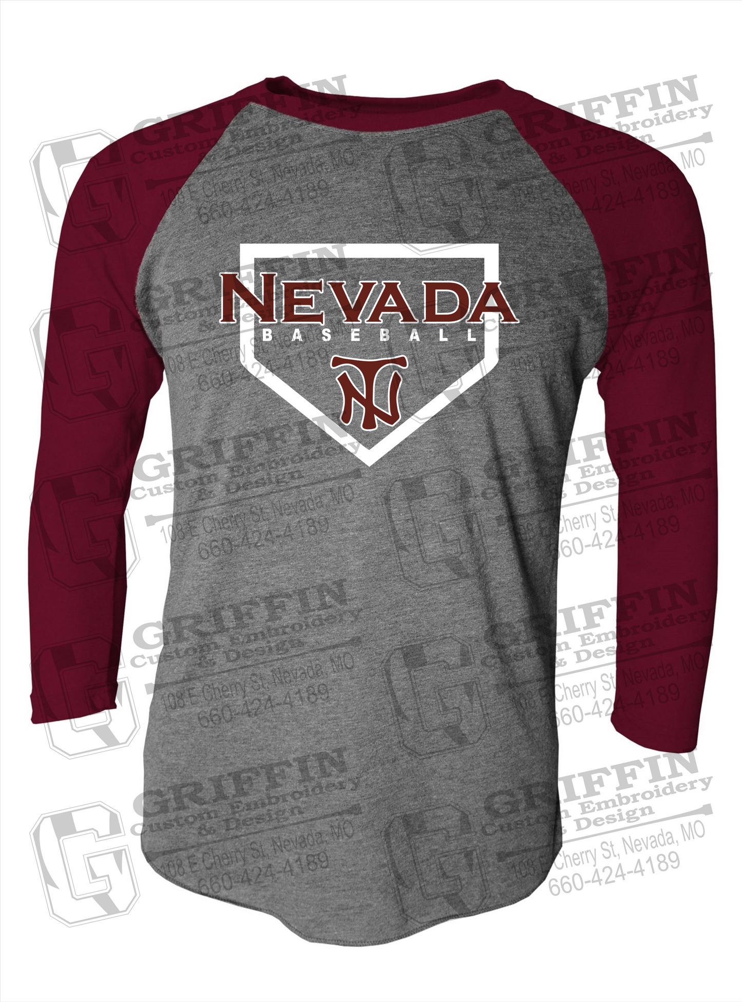 Tri-Blend Raglan Sleeve T-Shirt - Baseball - Nevada Tigers 21-S