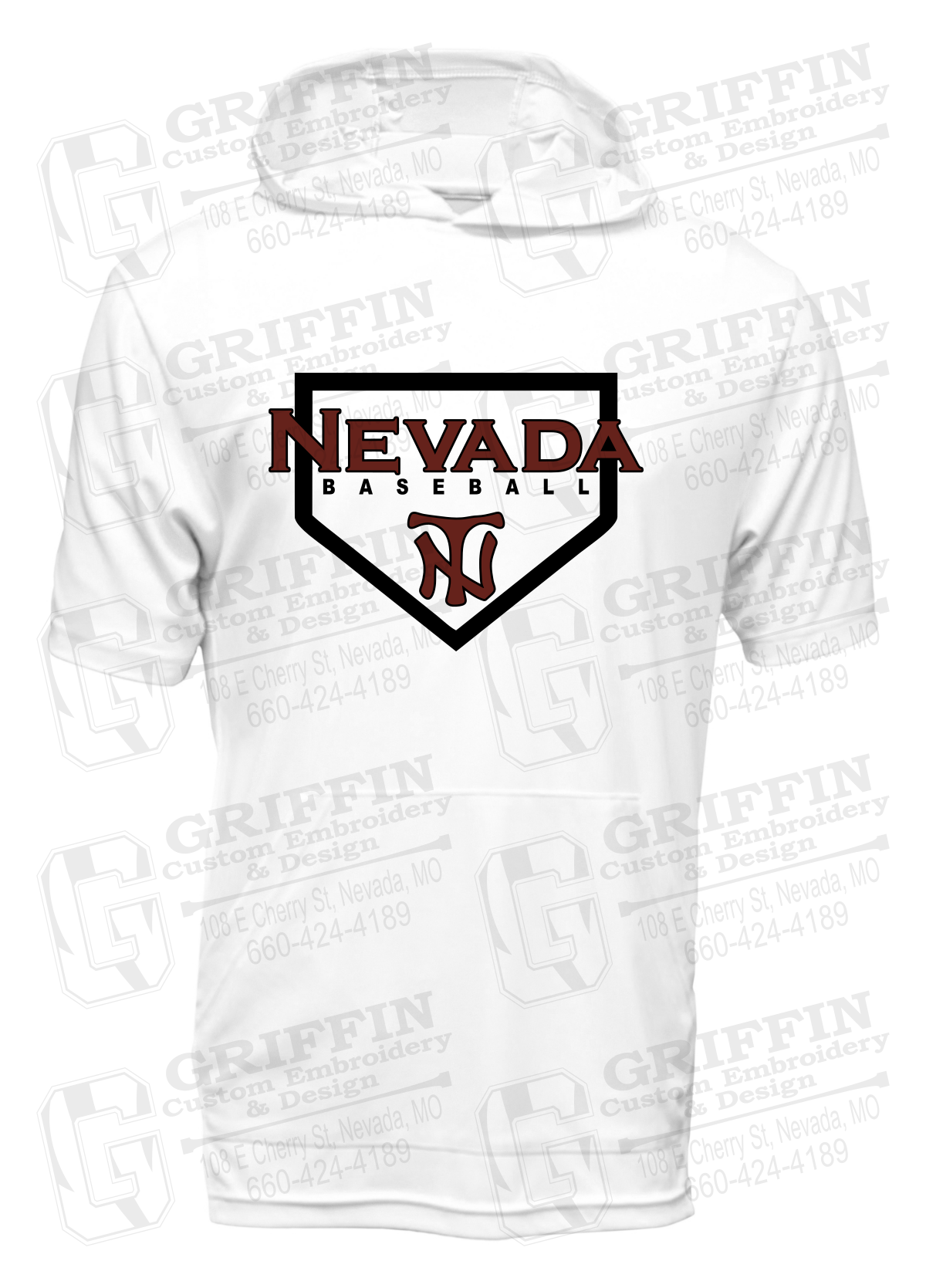 Dry-Fit Short Sleeve T-Shirt Hoodie - Baseball - Nevada Tigers 21-S