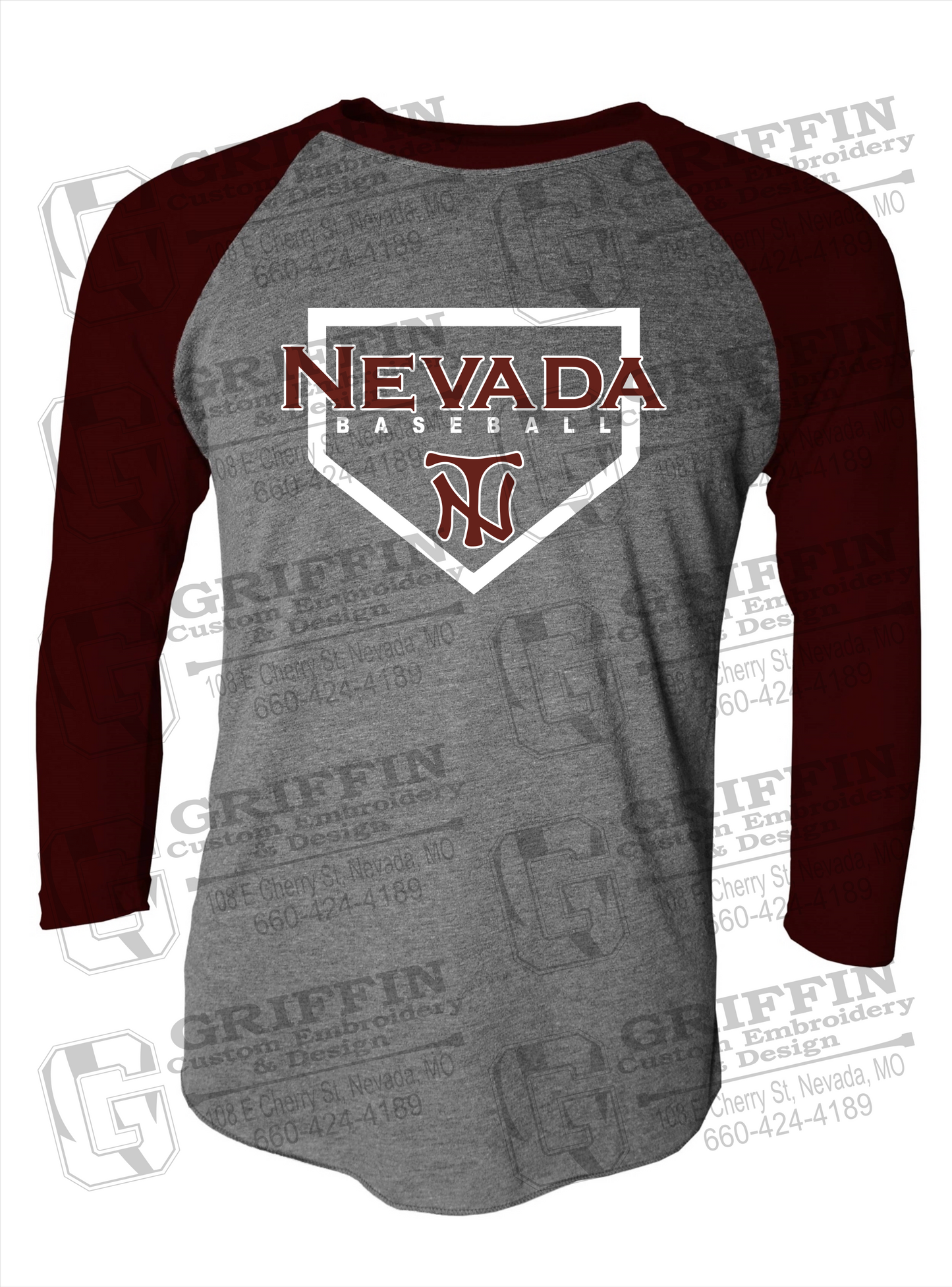Tri-Blend Raglan Sleeve T-Shirt - Baseball - Nevada Tigers 21-S