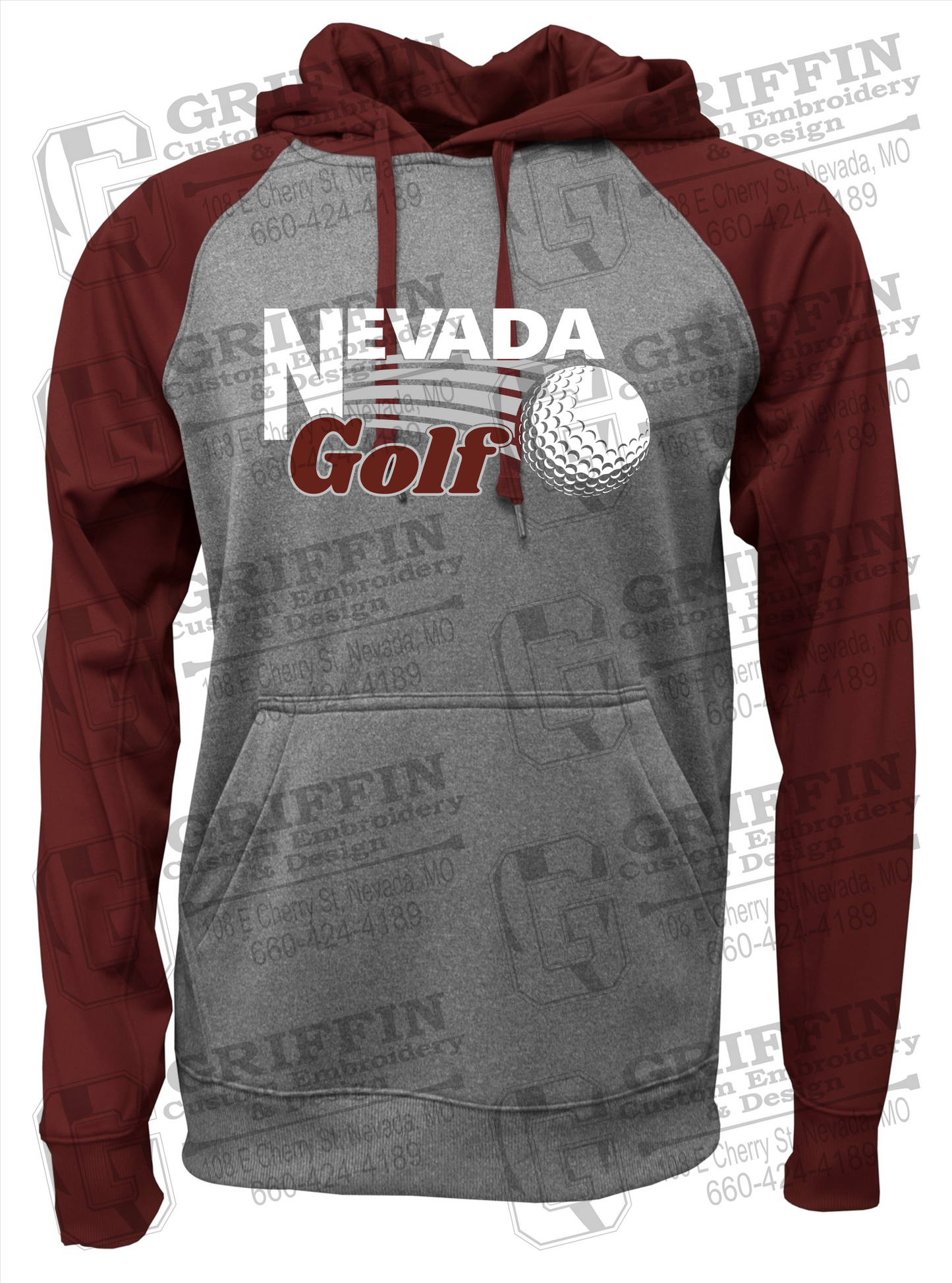 Performance Fleece Raglan Hoodie - Golf - Nevada Tigers 21-W