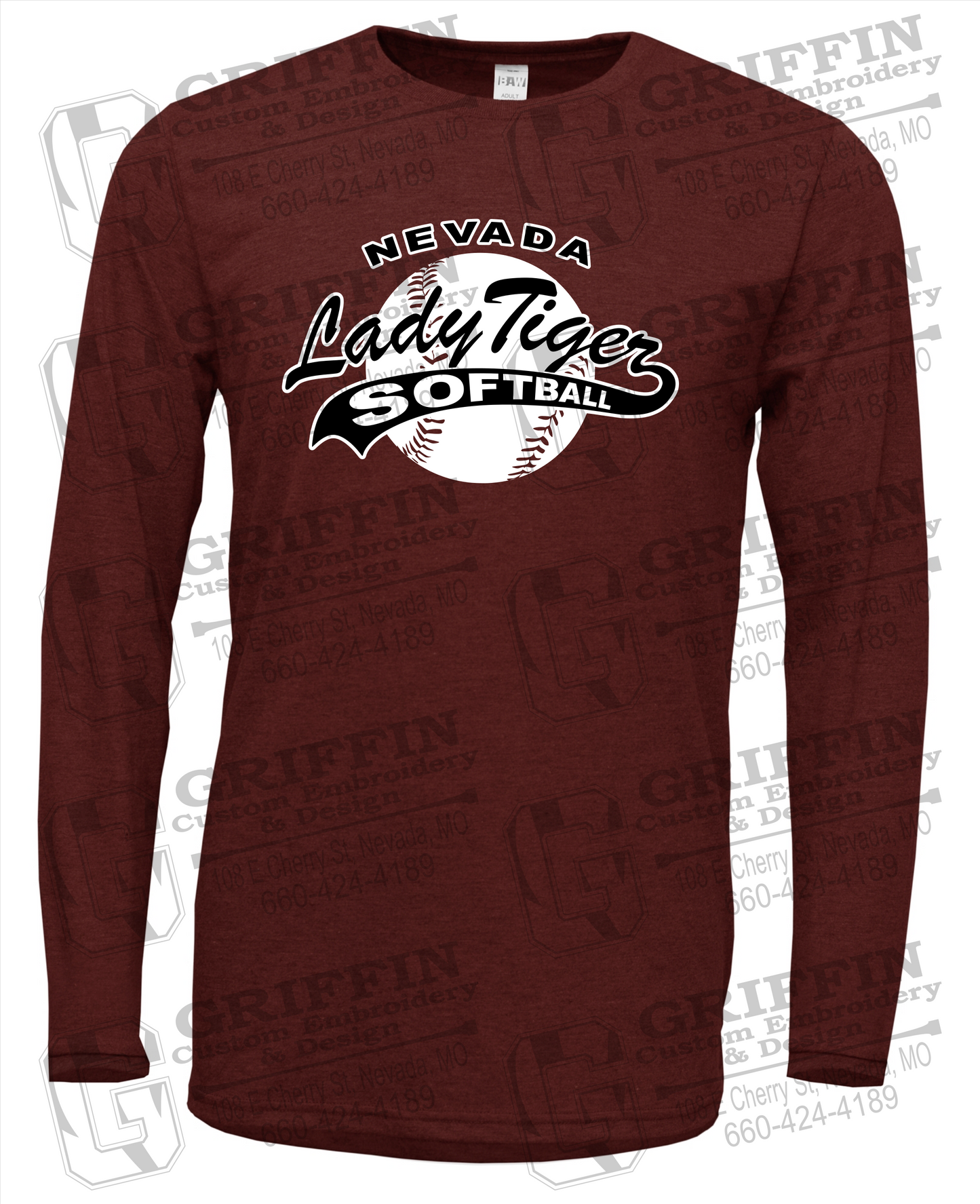 Soft-Tek Long Sleeve T-Shirt - Softball - Nevada Tigers 21-X