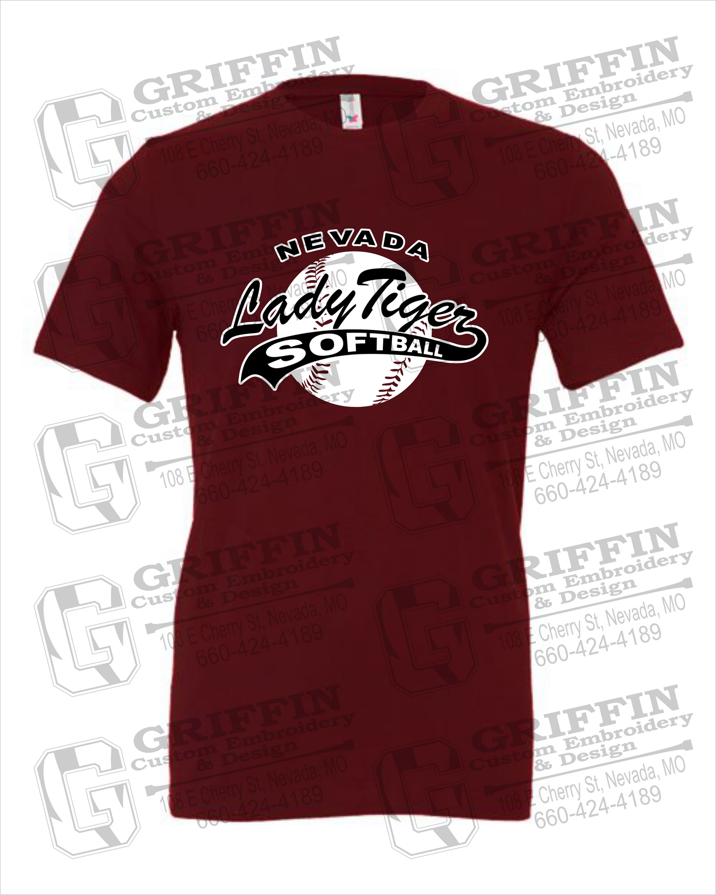 Nevada Tigers 21-X 100% Cotton Short Sleeve T-Shirt - Softball