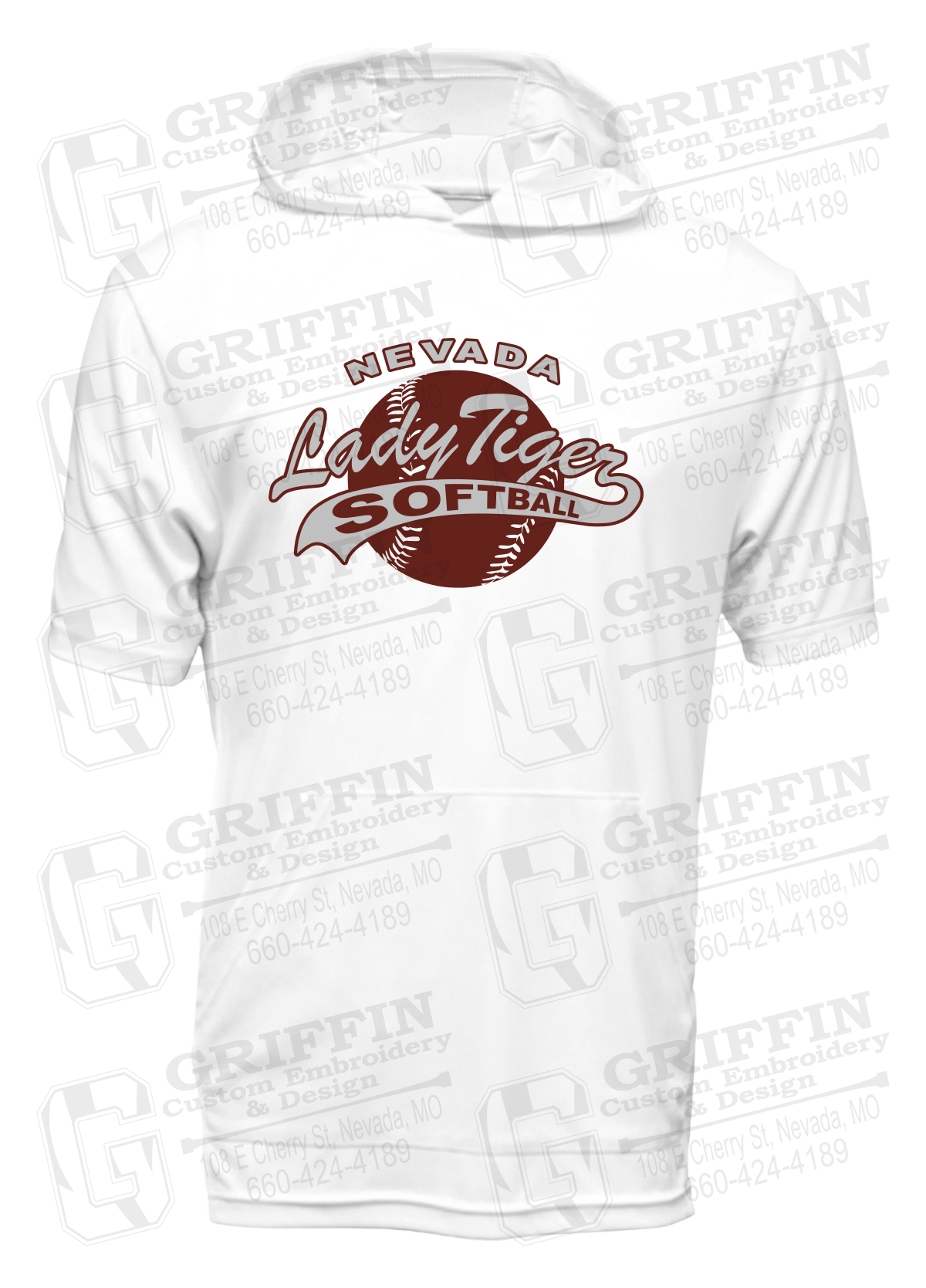 Dry-Fit Short Sleeve T-Shirt Hoodie - Softball - Nevada Tigers 21-X