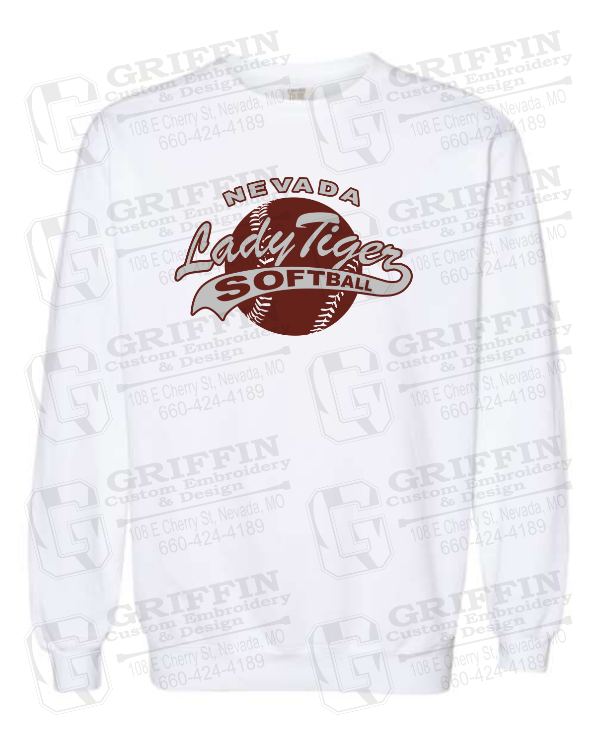 Comfort Colors Crewneck Sweatshirt - Softball - Nevada Tigers 21-X