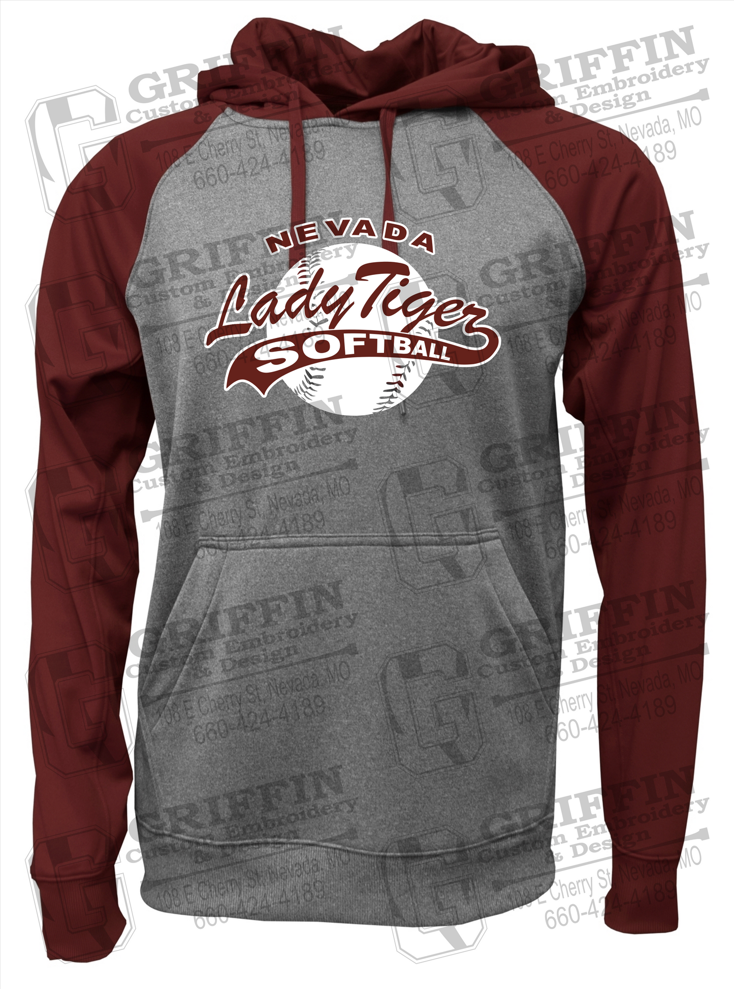 Performance Fleece Raglan Hoodie - Softball - Nevada Tigers 21-X
