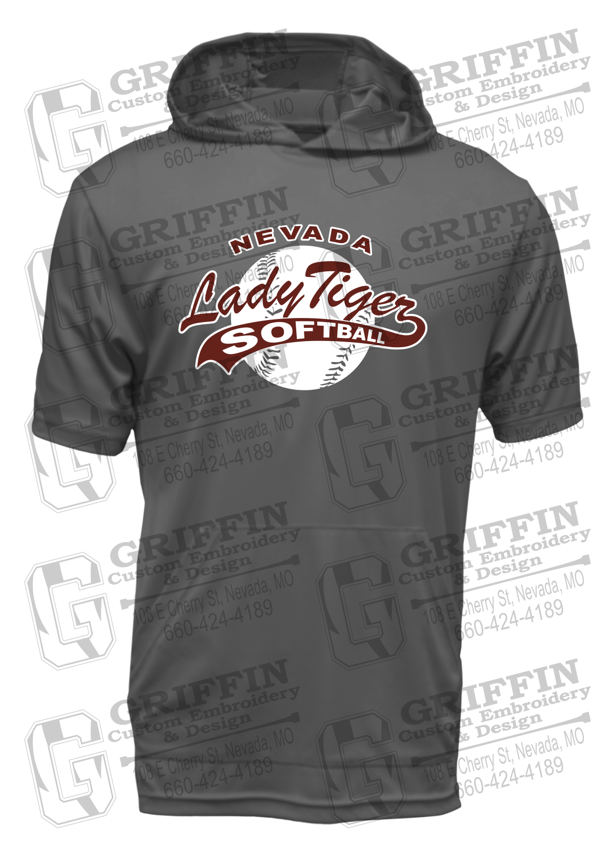 Dry-Fit Short Sleeve T-Shirt Hoodie - Softball - Nevada Tigers 21-X