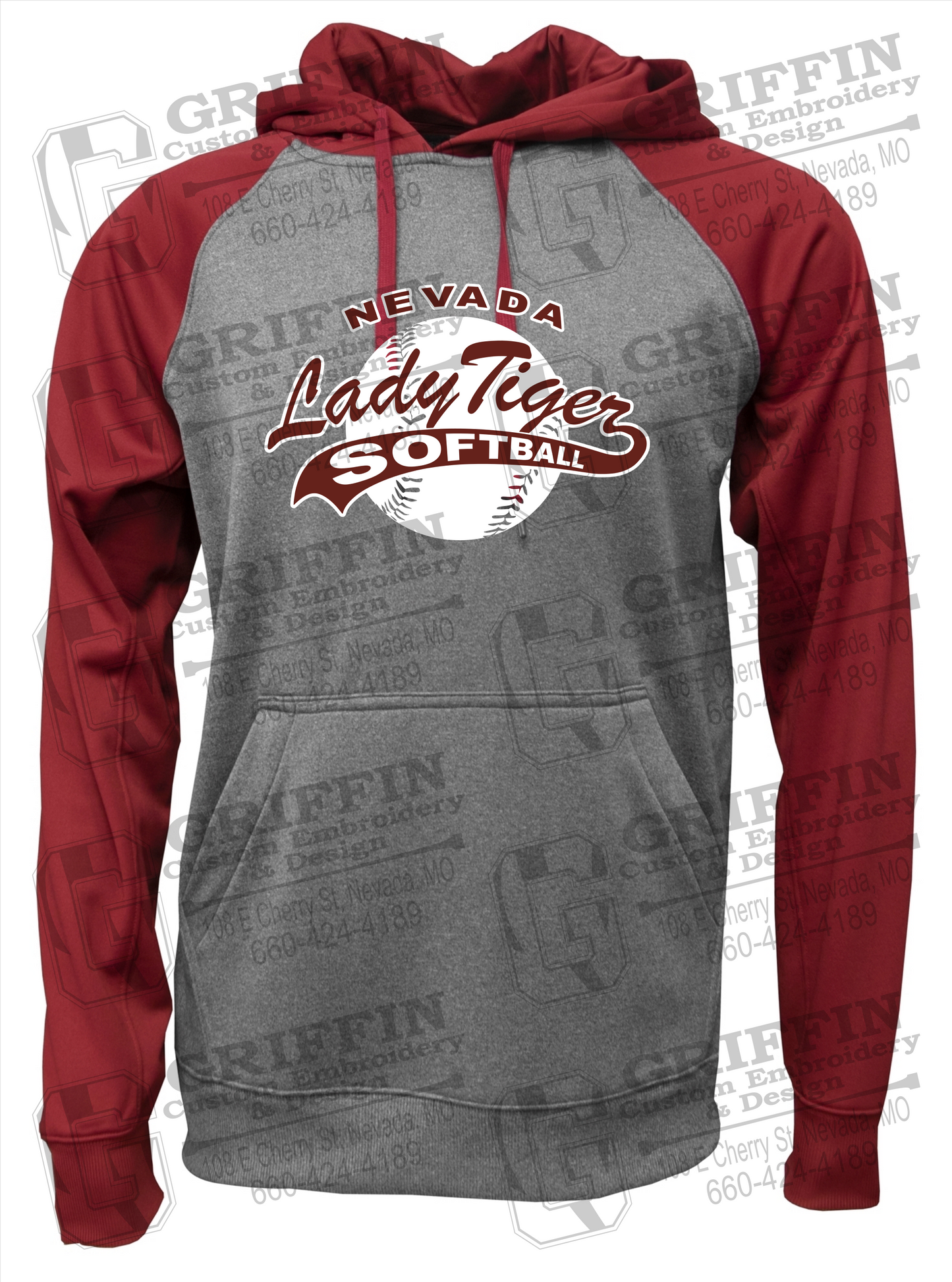 Performance Fleece Raglan Hoodie - Softball - Nevada Tigers 21-X
