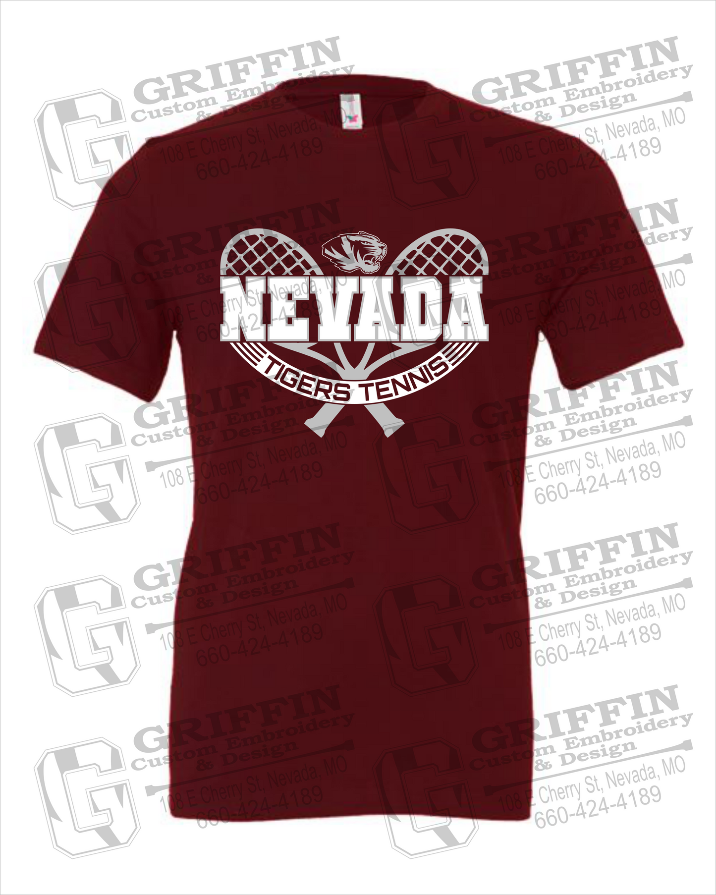 Cotton Short Sleeve T-Shirt - Tennis - Nevada Tigers 21-Y