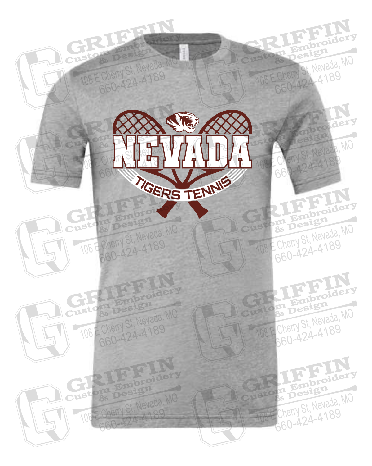 Cotton Short Sleeve T-Shirt - Tennis - Nevada Tigers 21-Y