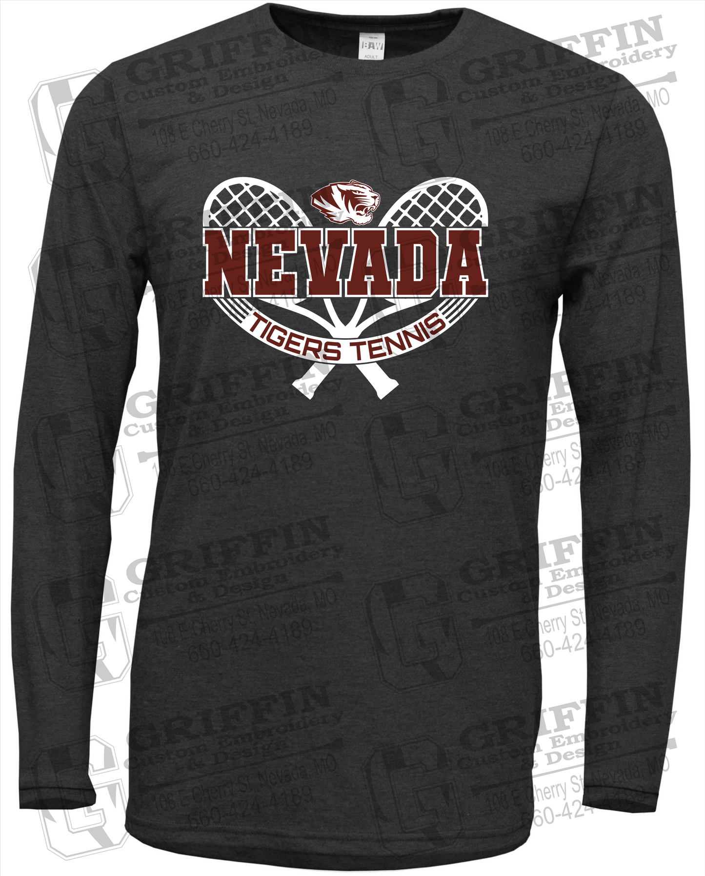Soft-Tek Long Sleeve T-Shirt - Tennis - Nevada Tigers 21-Y