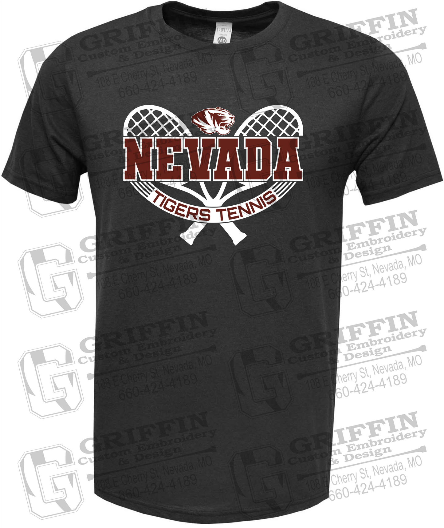 Soft-Tek Short Sleeve T-Shirt - Tennis - Nevada Tigers 21-Y