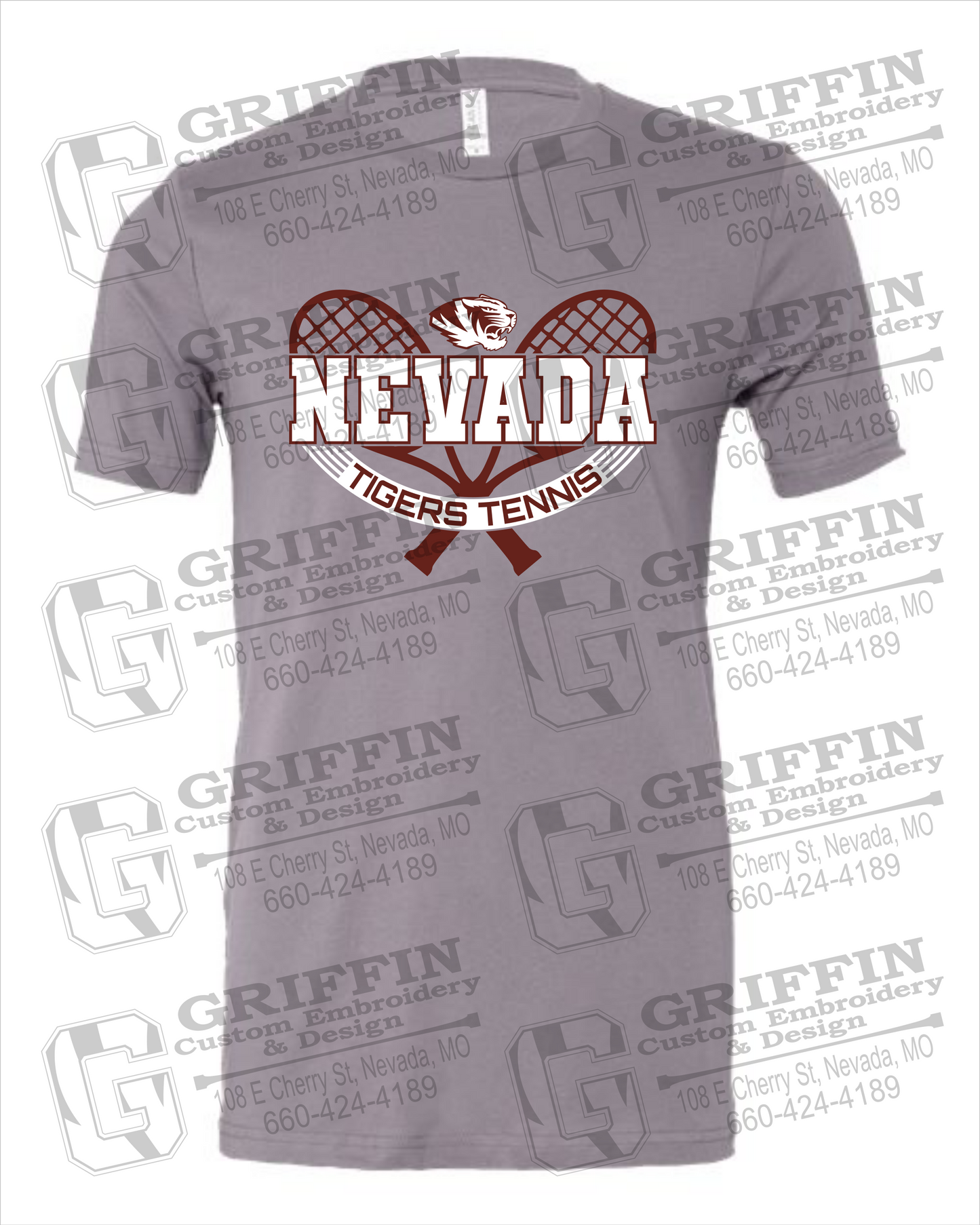 Cotton Short Sleeve T-Shirt - Tennis - Nevada Tigers 21-Y