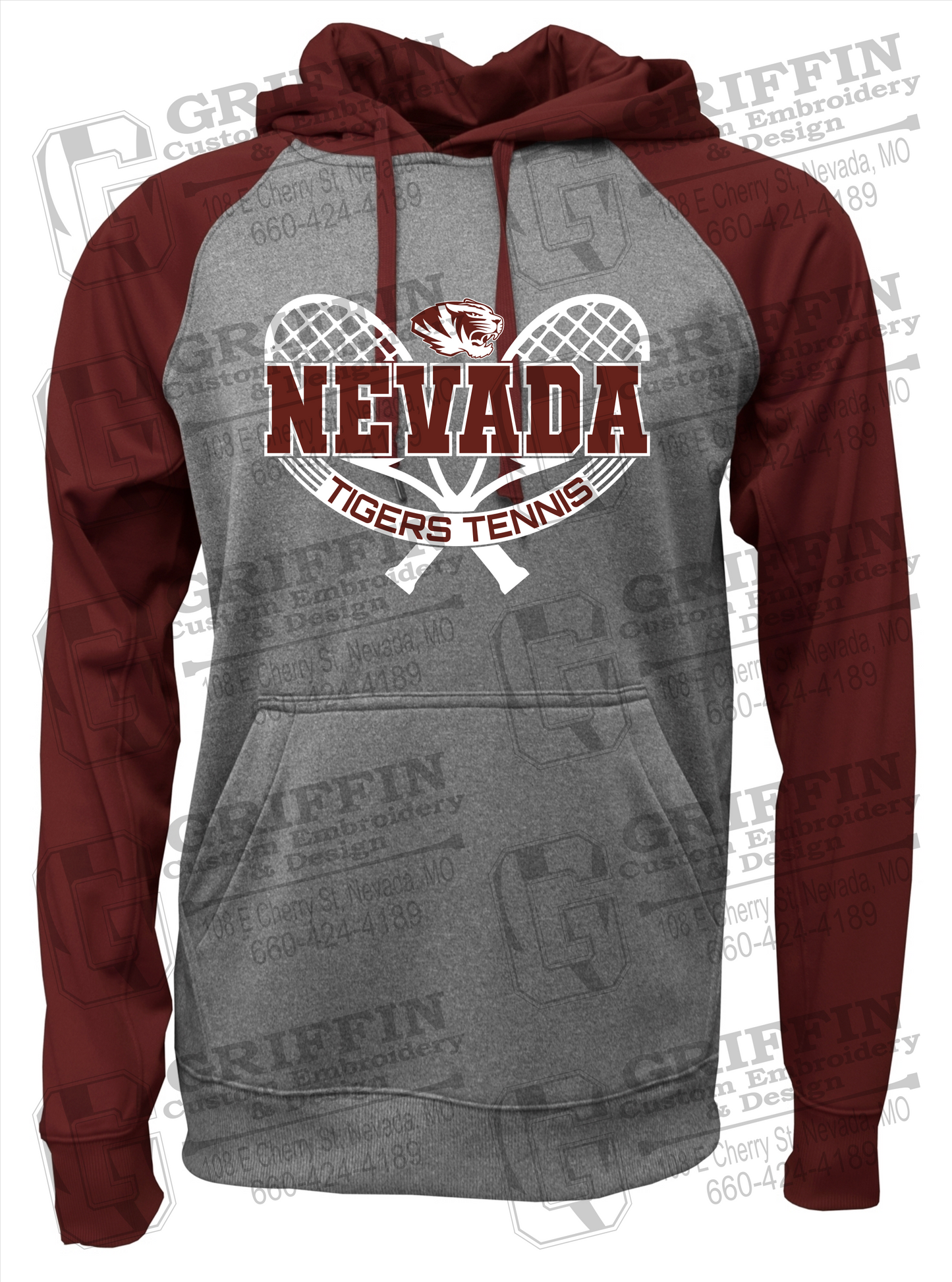 Performance Fleece Raglan Hoodie - Tennis - Nevada Tigers 21-Y